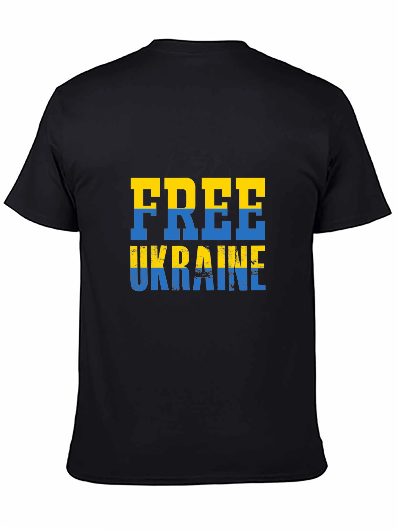Free Ukraine Tee - Black Cotton Support T-Shirt