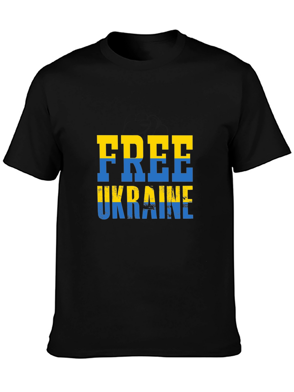 Free Ukraine Tee - Black Cotton Support T-Shirt