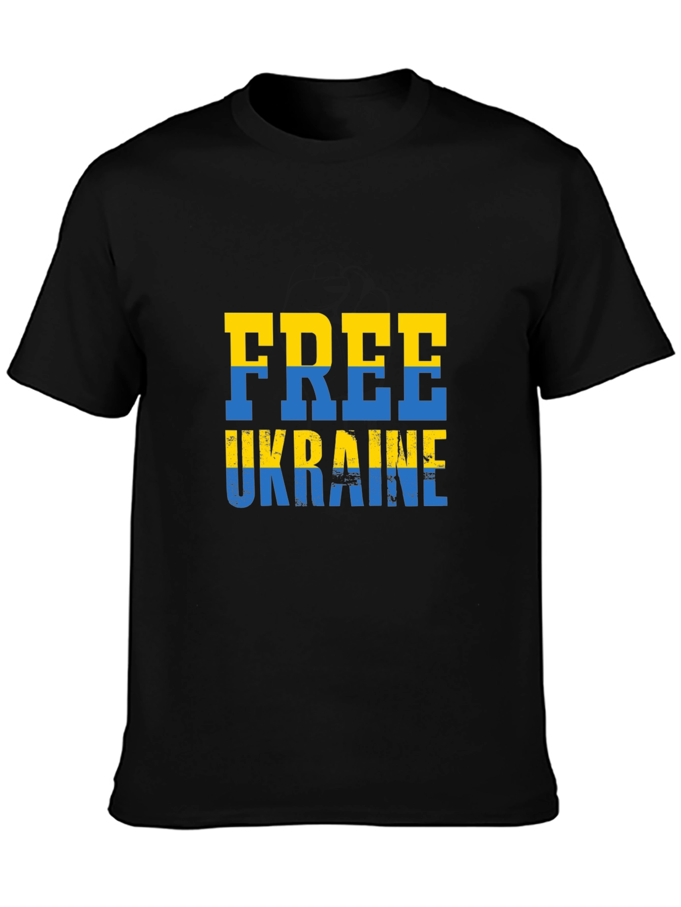 Free Ukraine Tee - Black Cotton Support T-Shirt