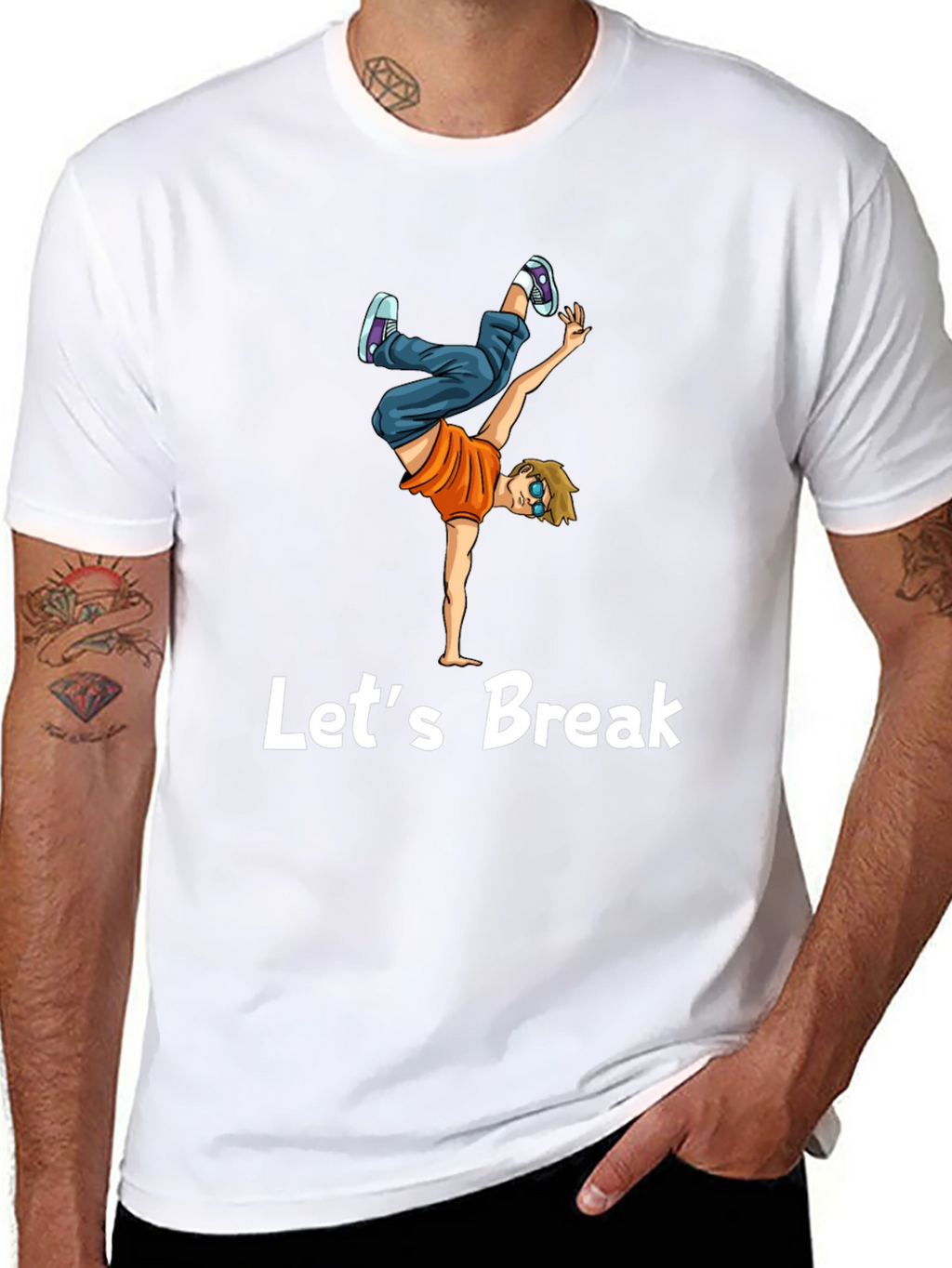 Lets Break Dance T-Shirt Black Tee