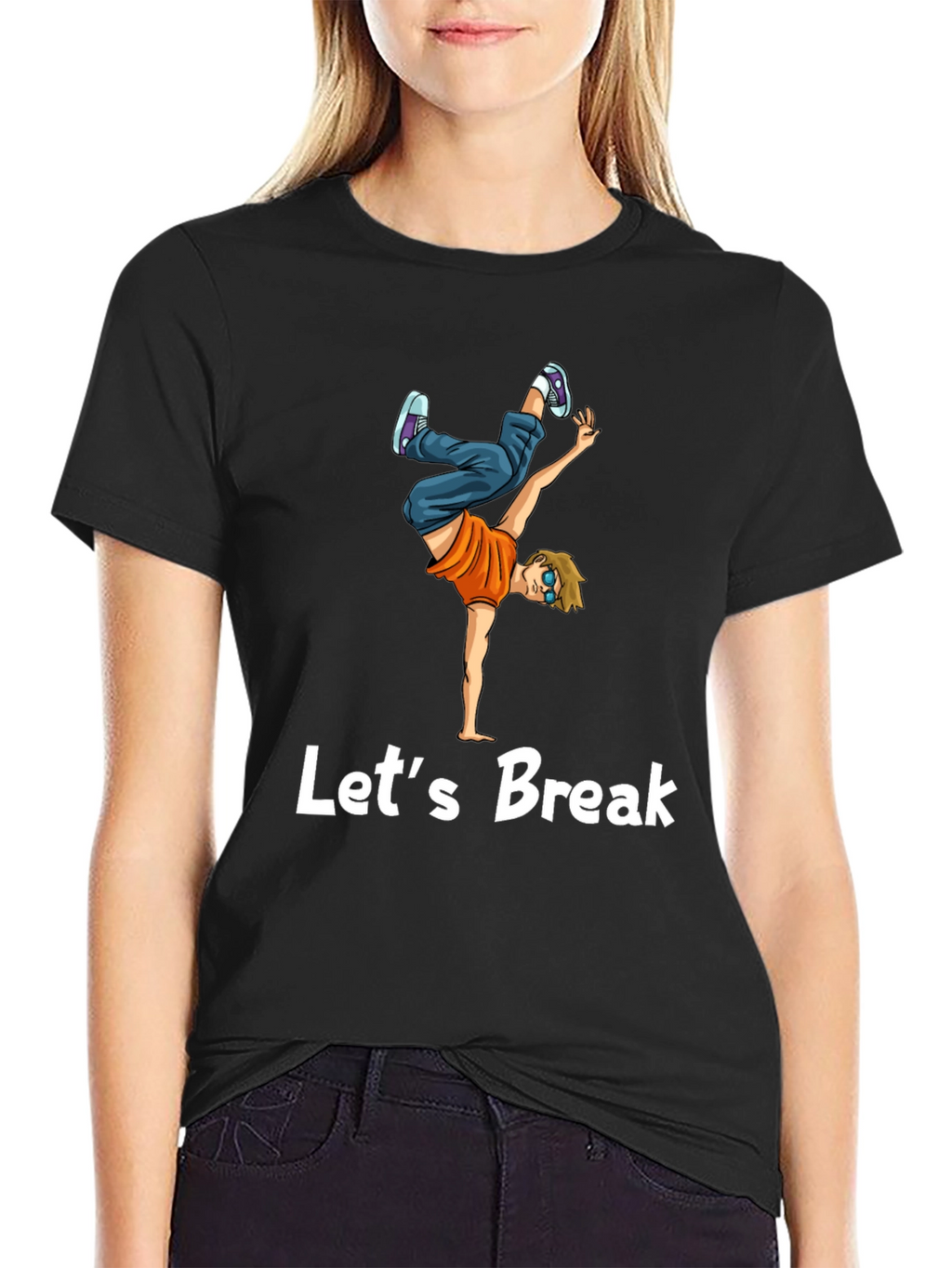 Lets Break Dance T-Shirt Black Tee