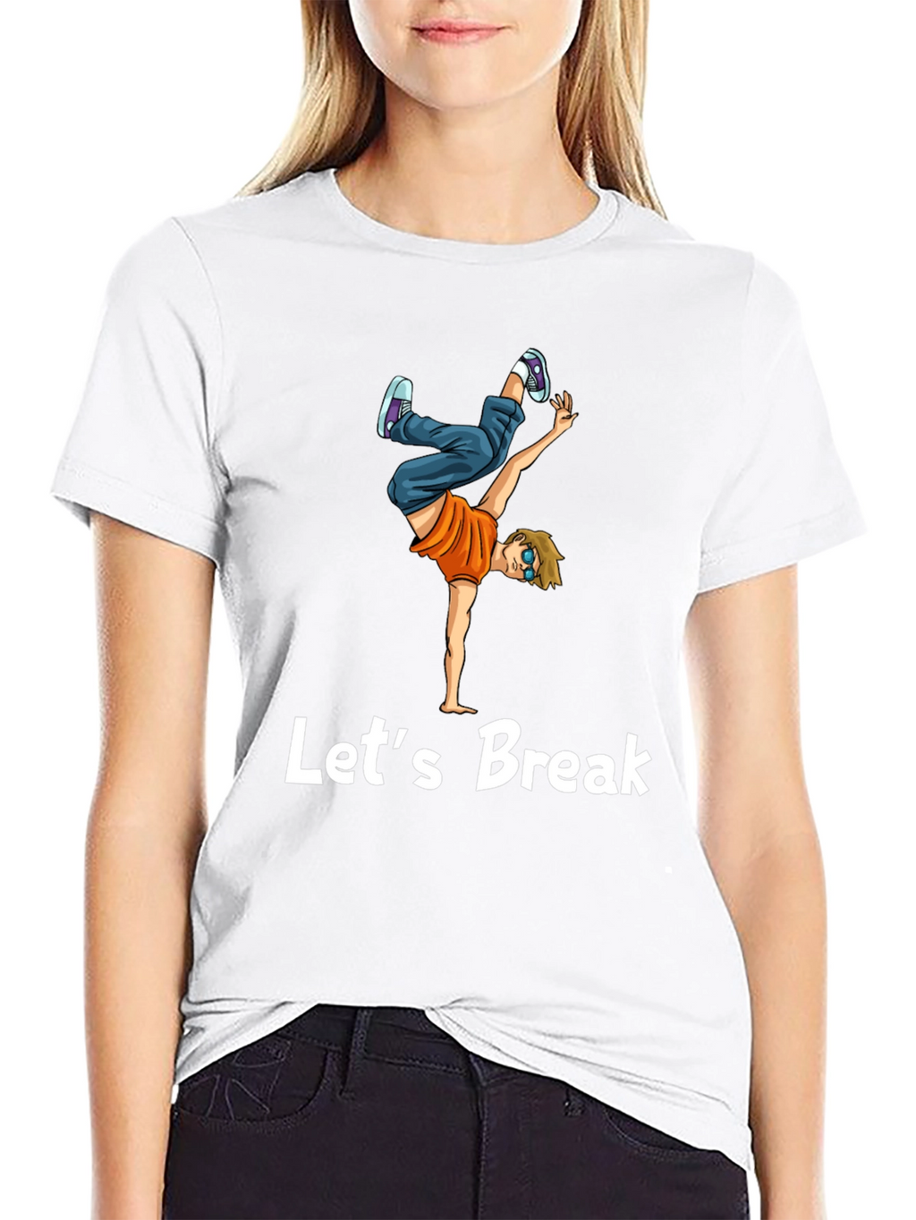Lets Break Dance T-Shirt Black Tee