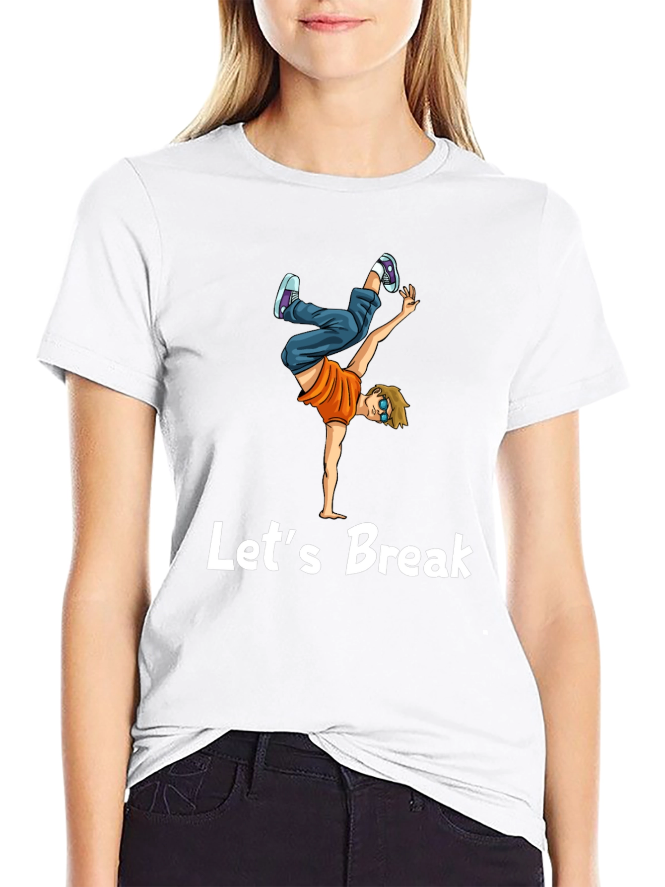 Lets Break Dance T-Shirt Black Tee