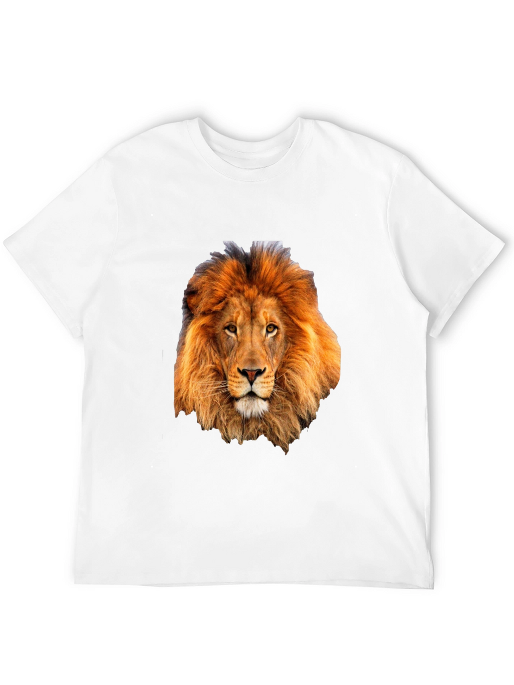 Lion Head Graphic Print Black T-Shirt