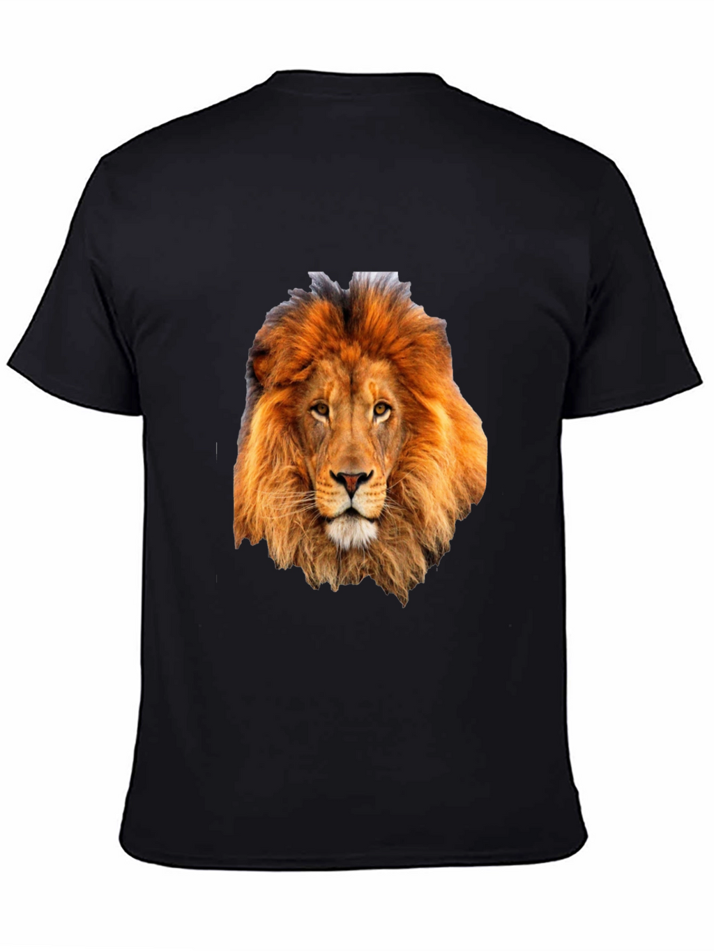Lion Head Graphic Print Black T-Shirt