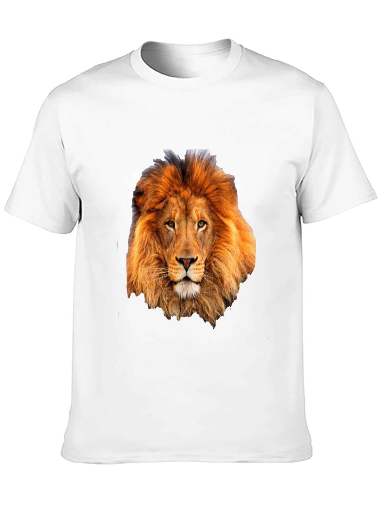 Lion Head Graphic Print Black T-Shirt