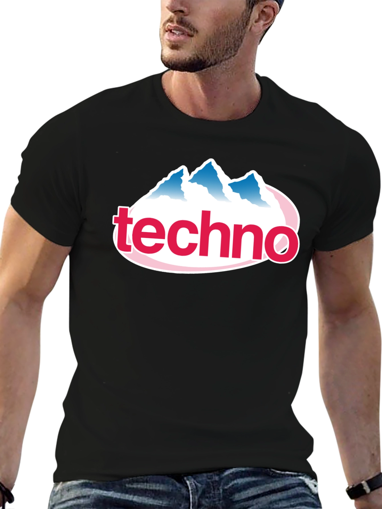 Techno Mountain Graphic Tee - Black