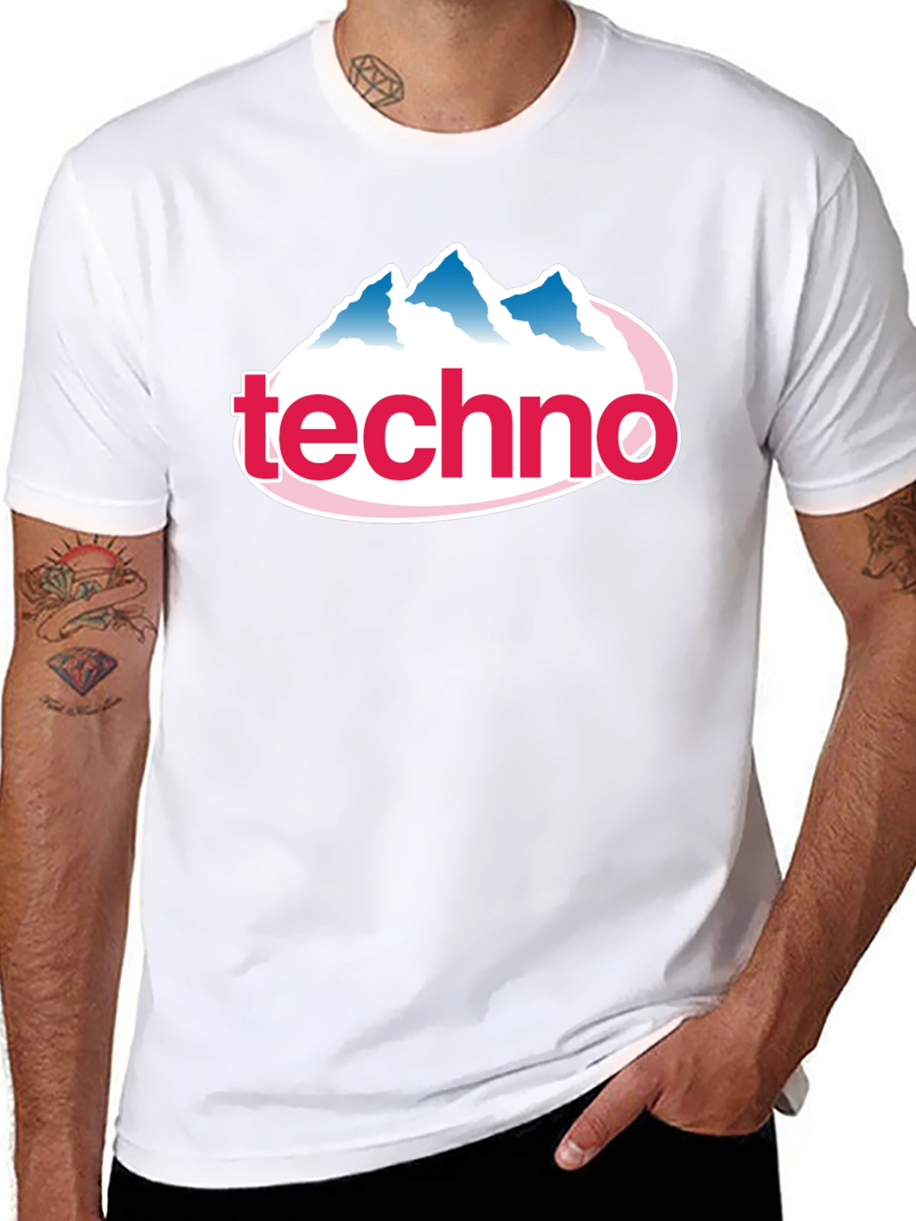 Techno Mountain Graphic Tee - Black
