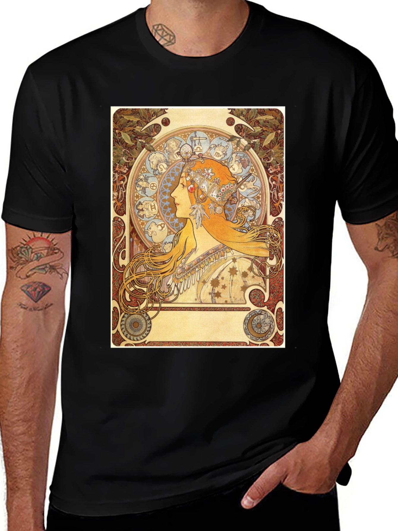 Zodiac Art Nouveau Graphic T-Shirt