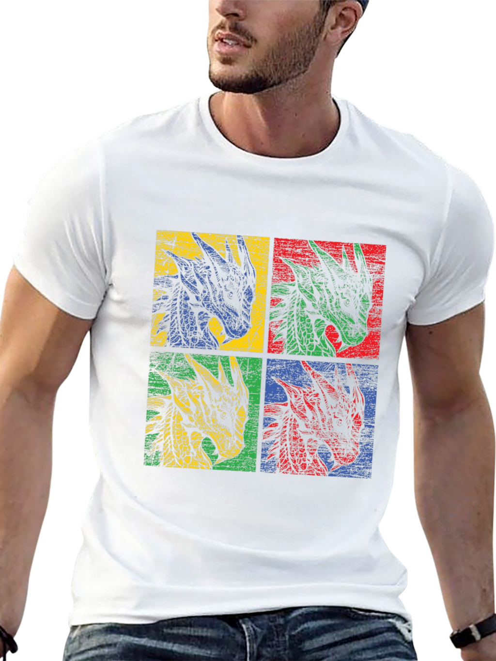 Dragon Head T-Shirt - Pop Art Graphic Tee