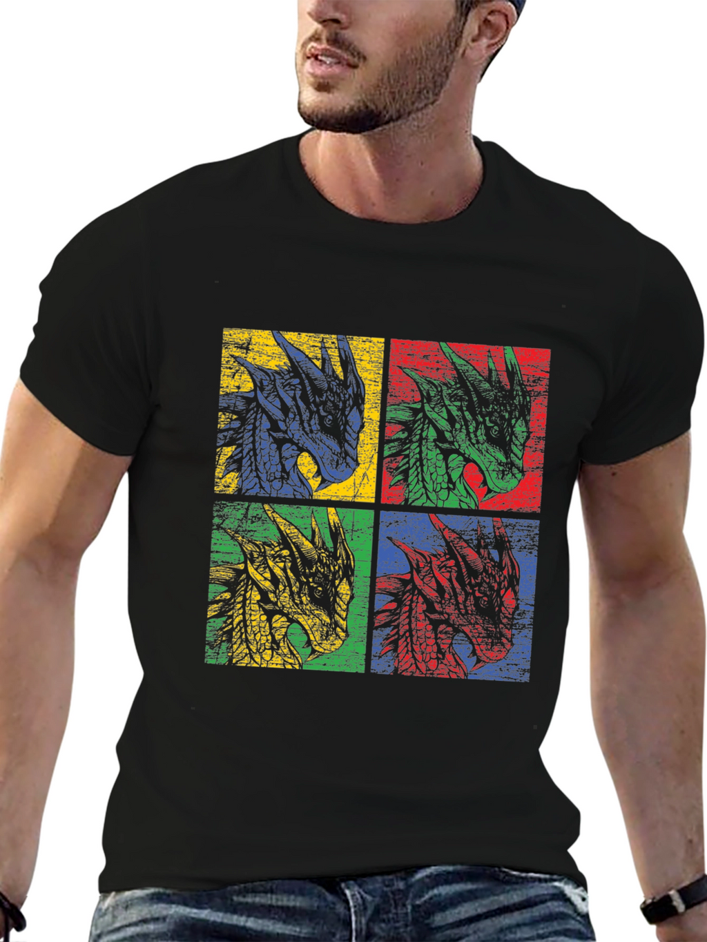 Dragon Head T-Shirt - Pop Art Graphic Tee
