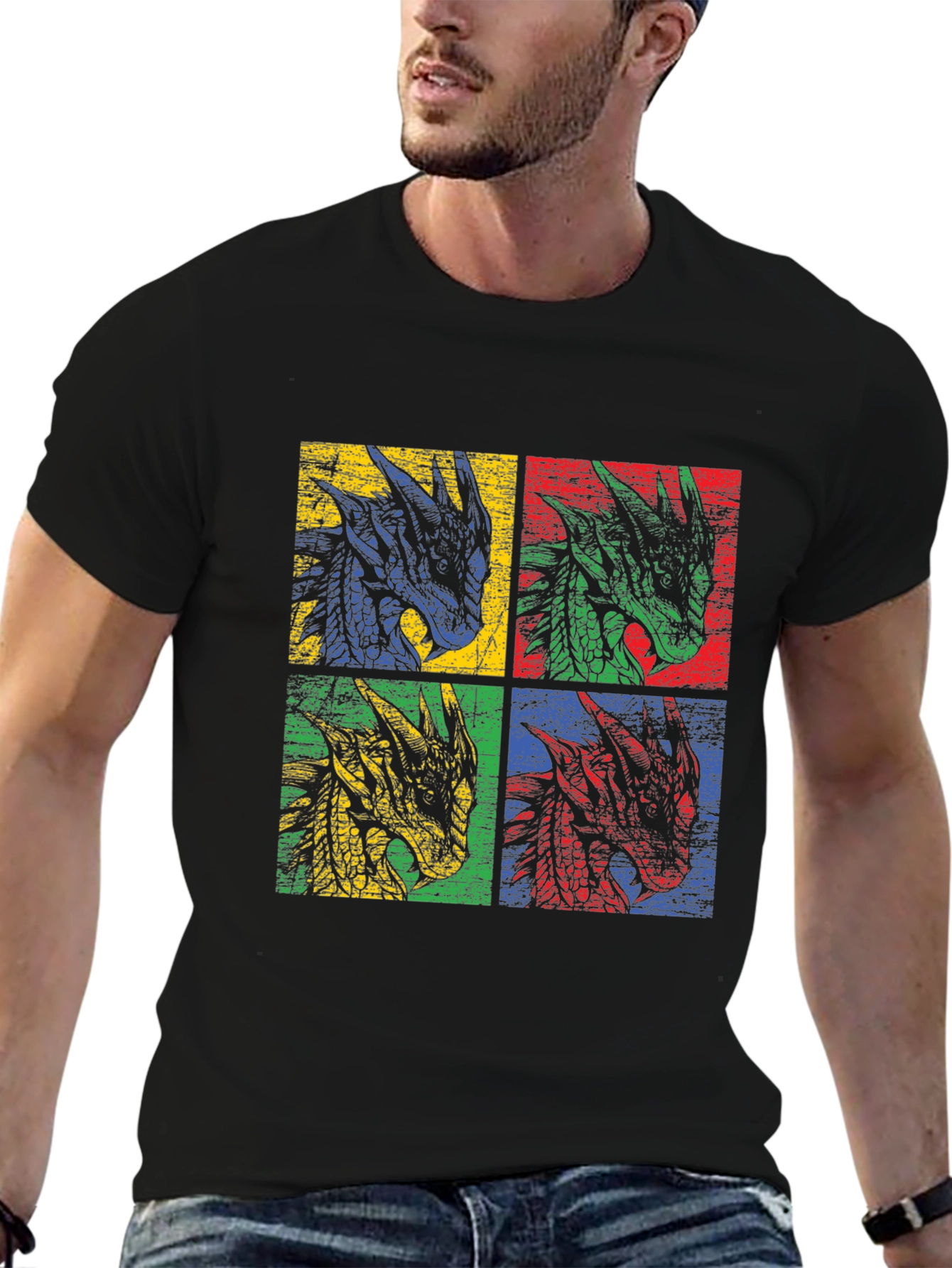 Dragon Head T-Shirt - Pop Art Graphic Tee