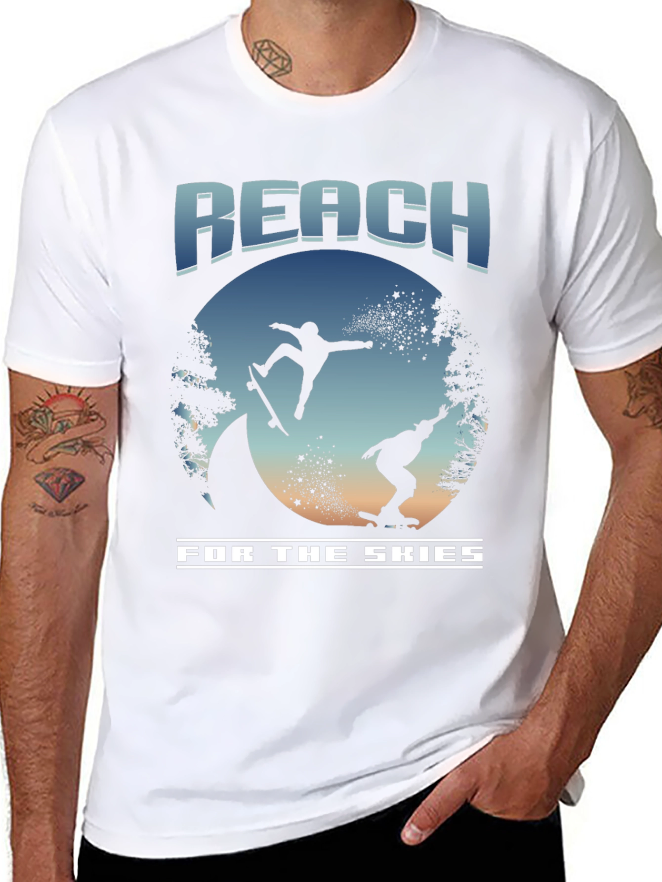 Reach for the Skies Skateboard T-Shirt
