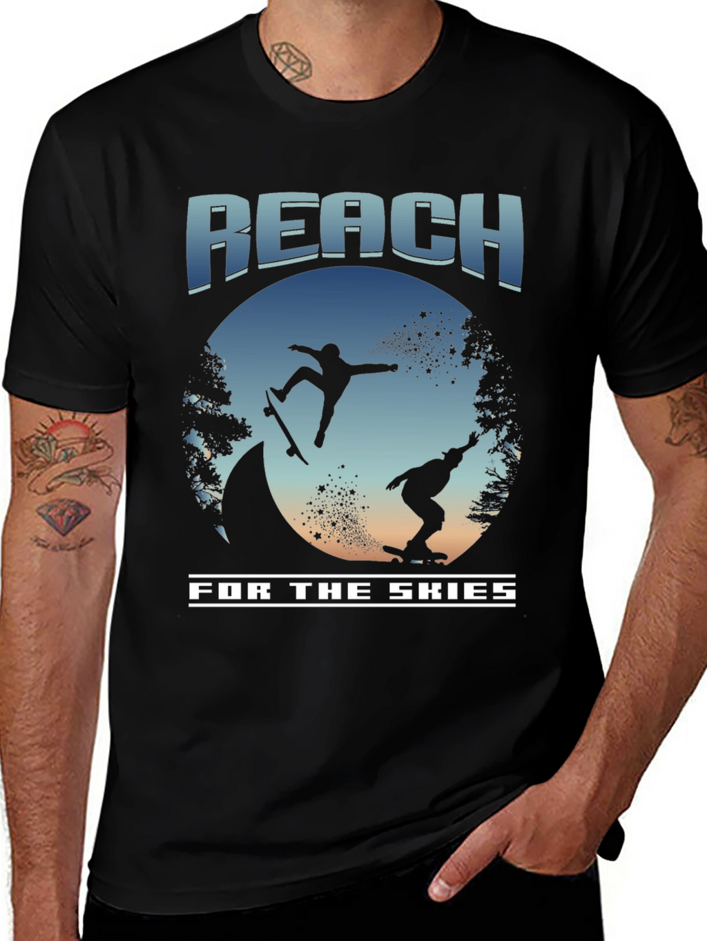 Reach for the Skies Skateboard T-Shirt