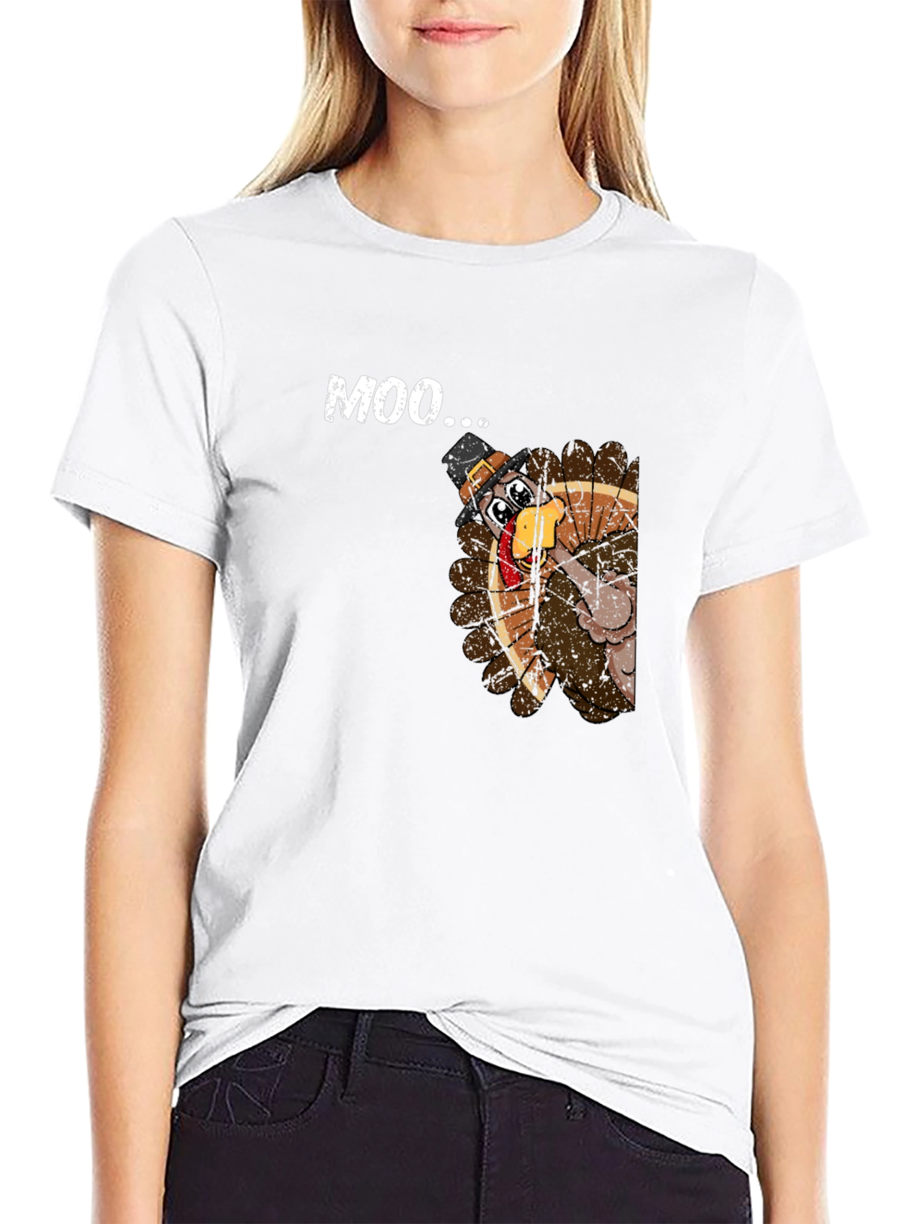 Moo Turkey T-Shirt: Funny Thanksgiving Tee