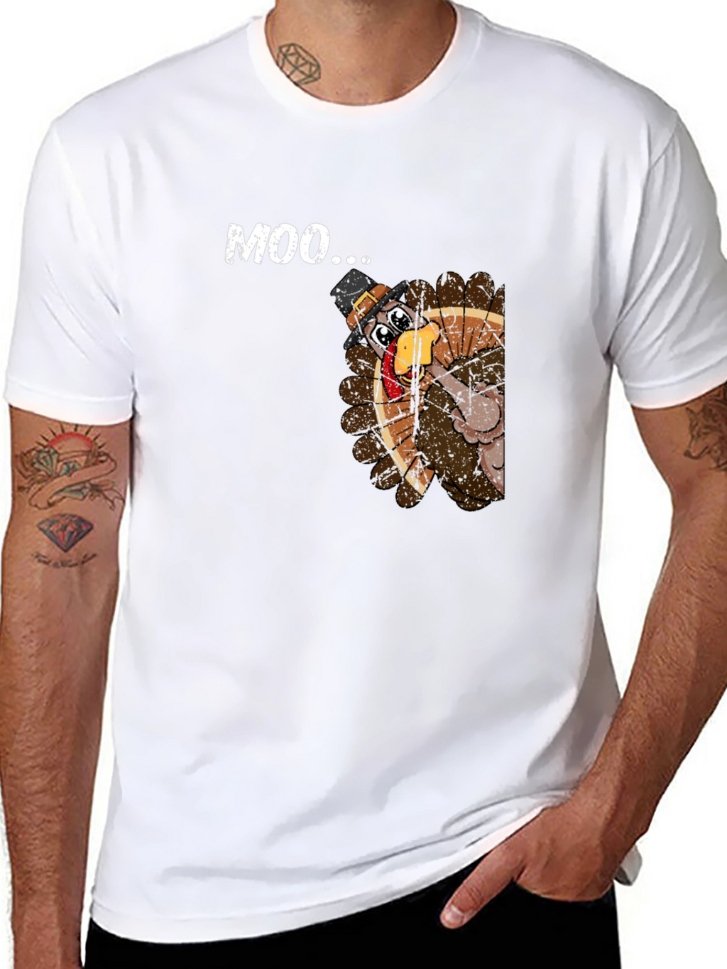 Moo Turkey T-Shirt: Funny Thanksgiving Tee