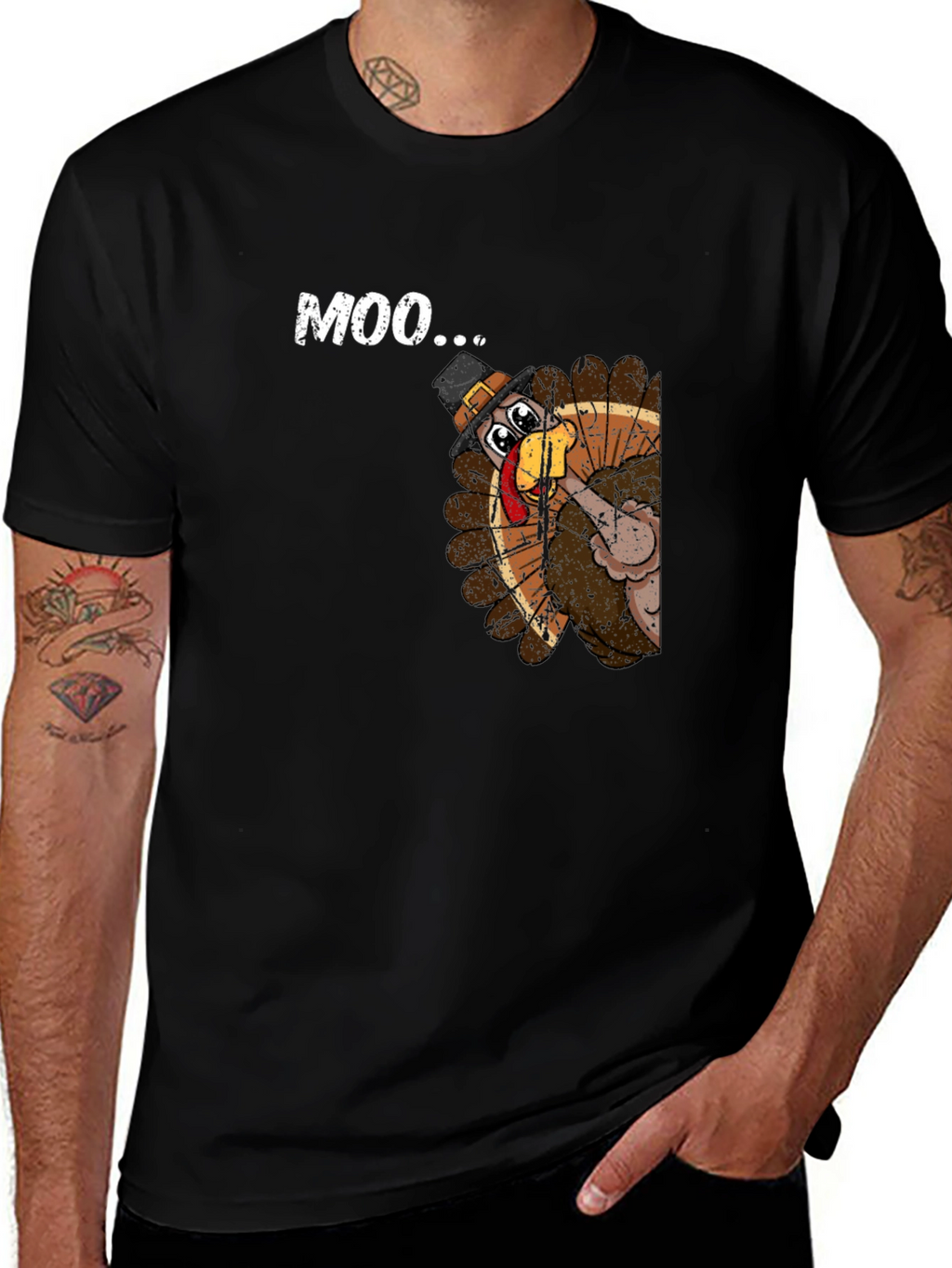 Moo Turkey T-Shirt: Funny Thanksgiving Tee