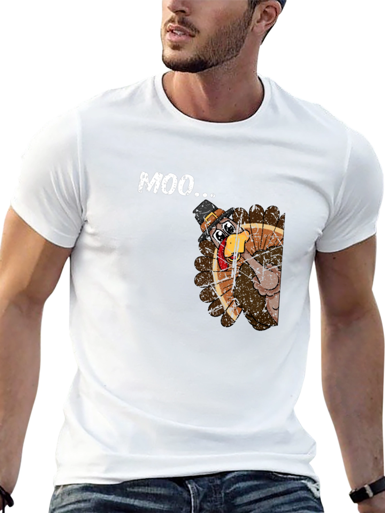 Moo Turkey T-Shirt: Funny Thanksgiving Tee