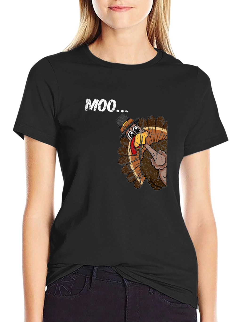 Moo Turkey T-Shirt: Funny Thanksgiving Tee