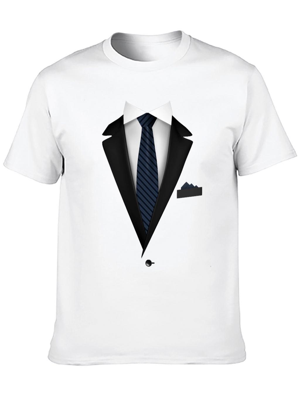 Tuxedo Print Crew Neck T-Shirt - Costume Style Tee