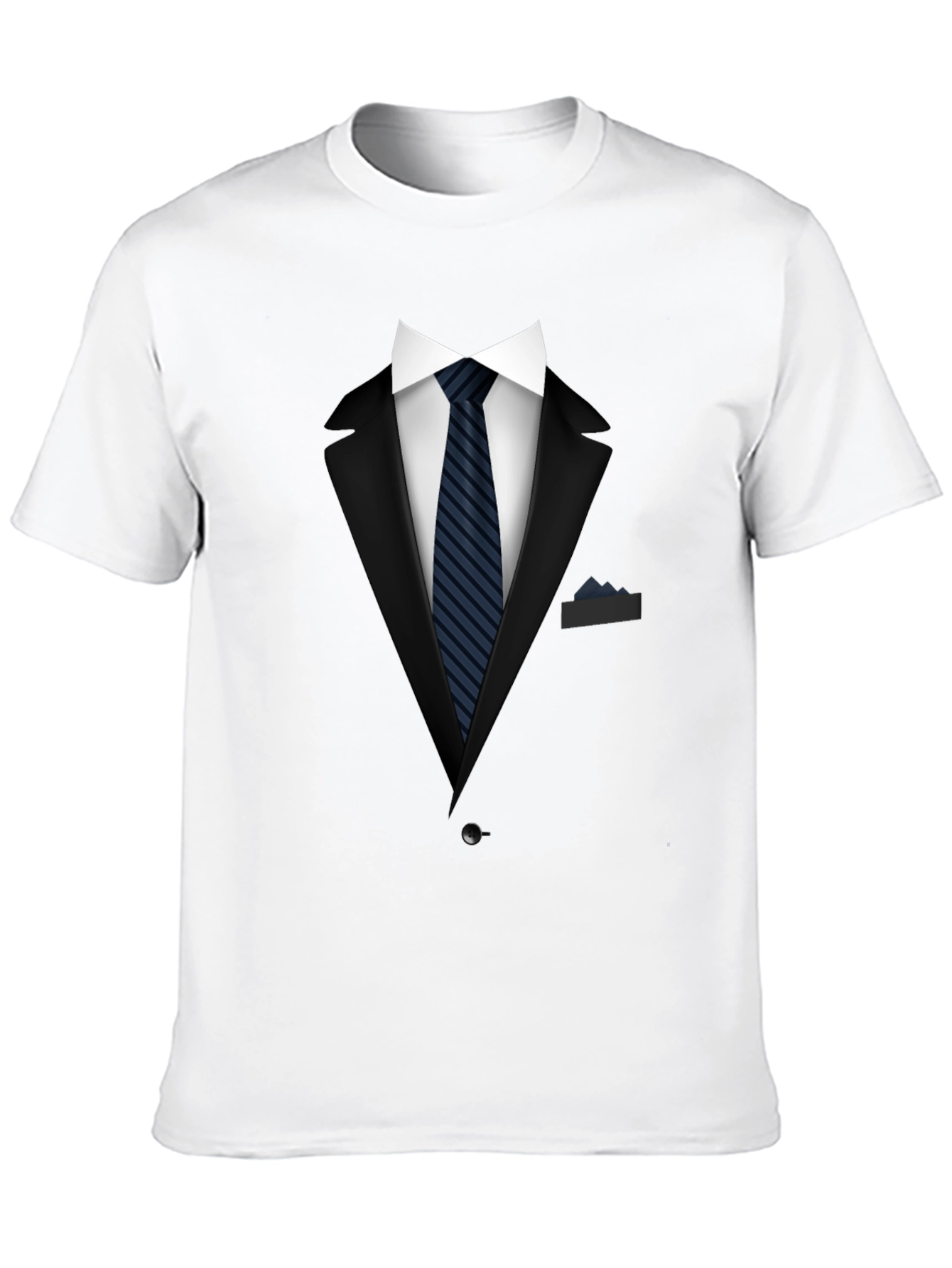 Tuxedo Print Crew Neck T-Shirt - Costume Style Tee