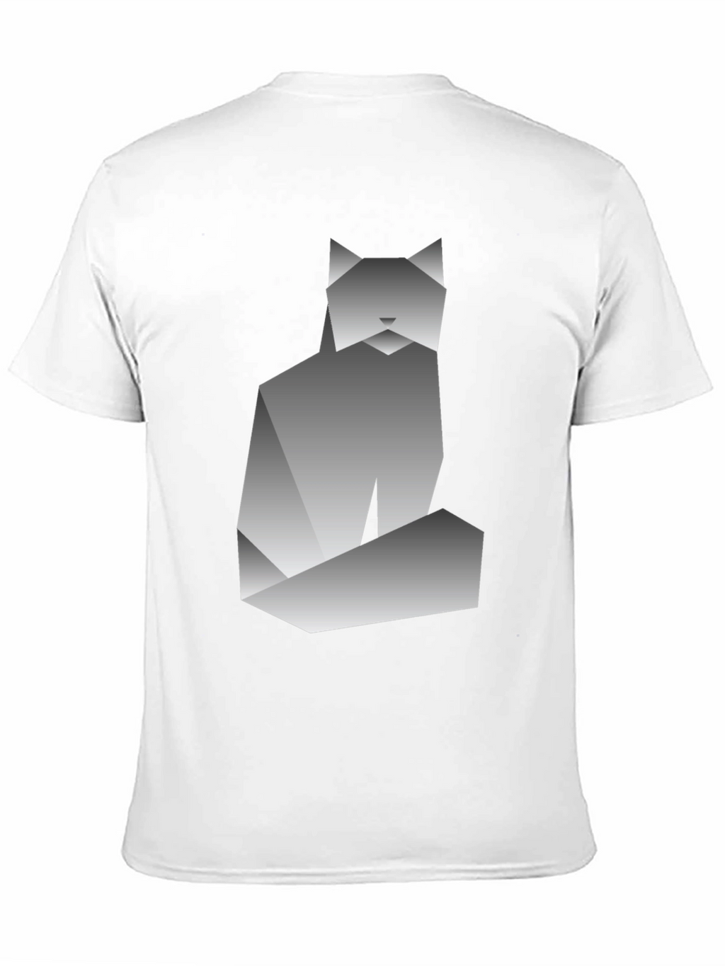 Geometric Cat Graphic Tee - Modern Art Shirt