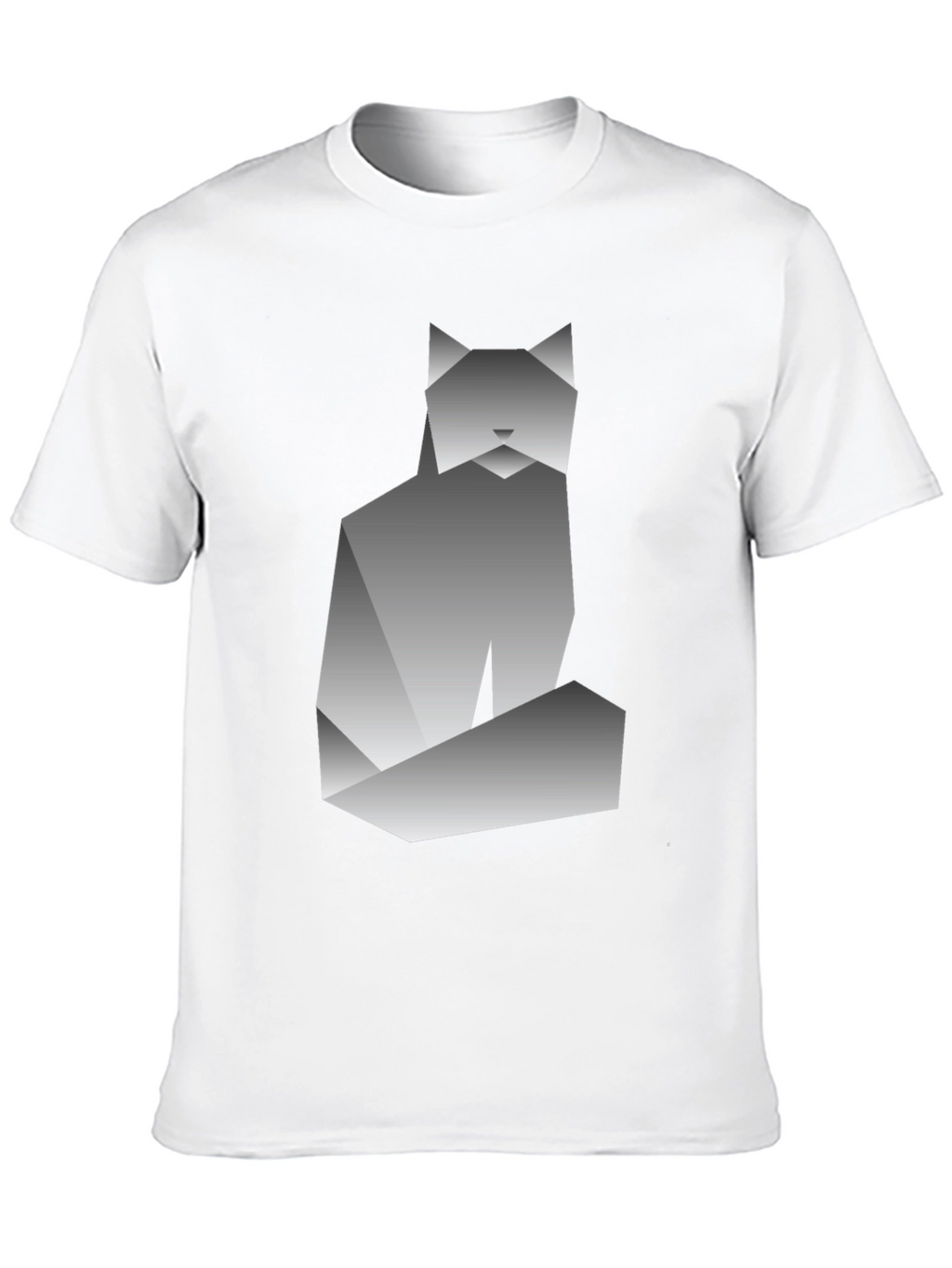 Geometric Cat Graphic Tee - Modern Art Shirt