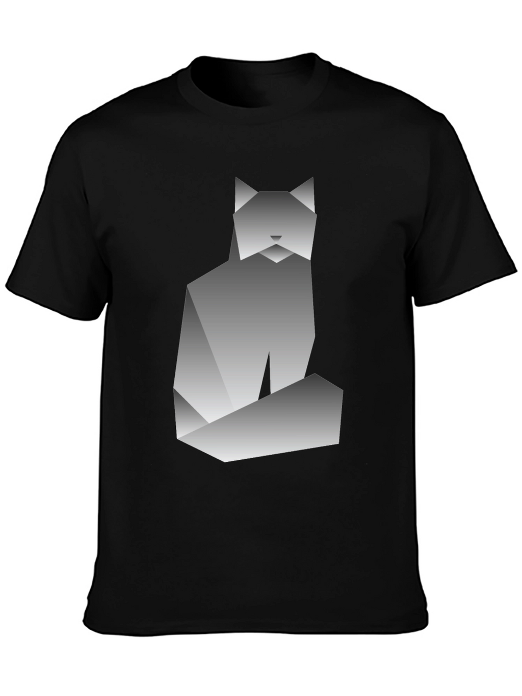Geometric Cat Graphic Tee - Modern Art Shirt