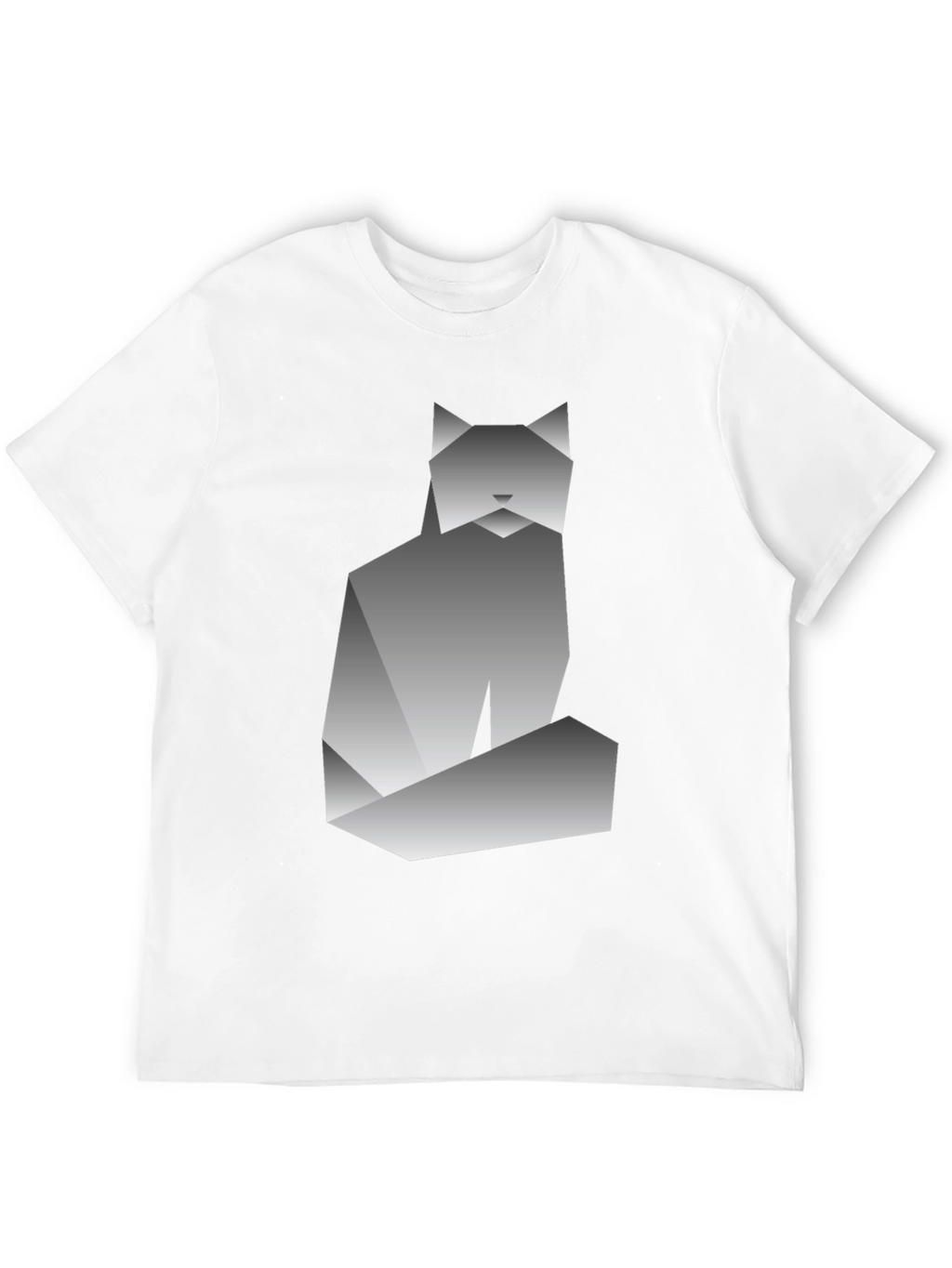 Geometric Cat Graphic Tee - Modern Art Shirt