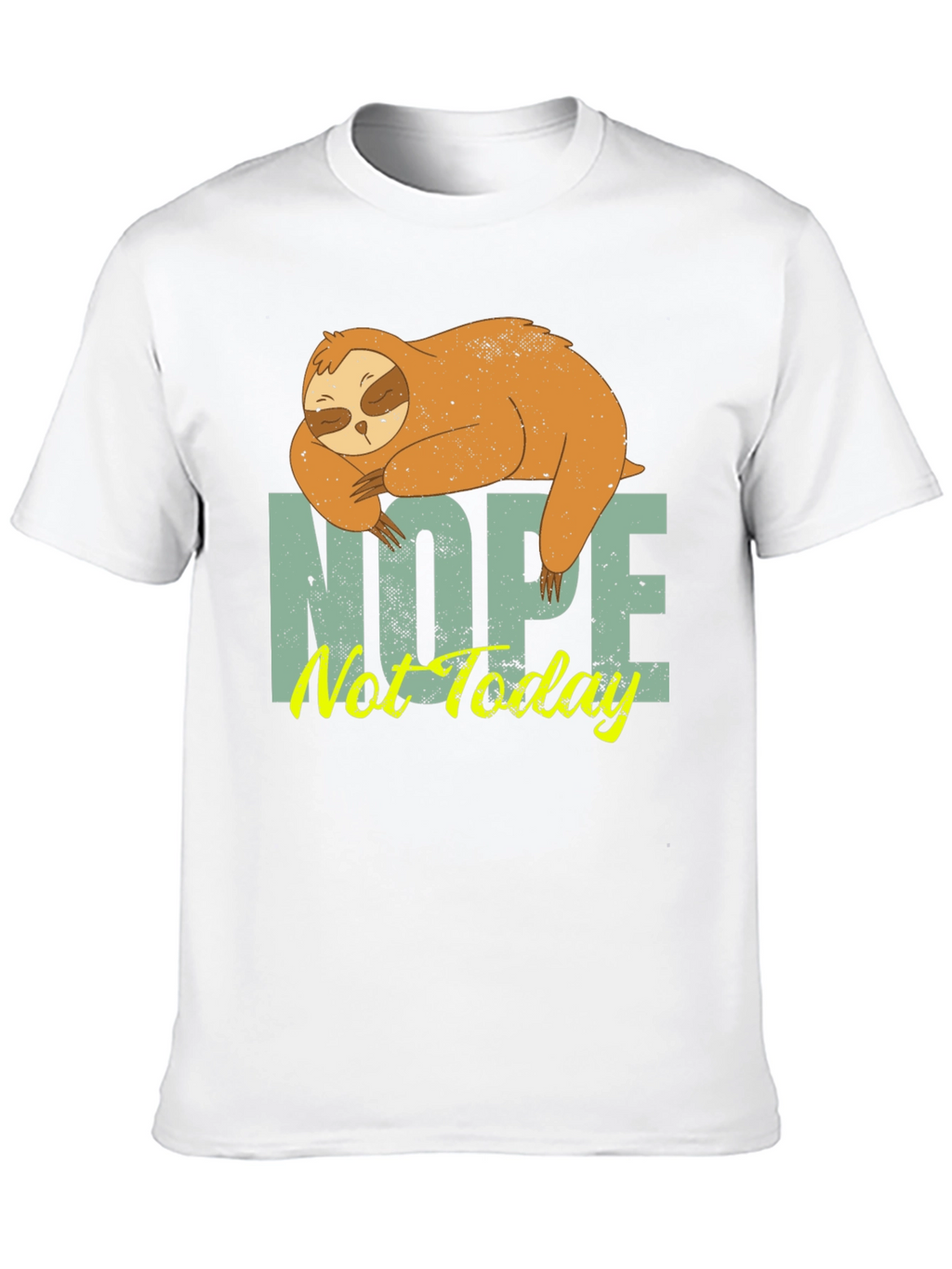 Sloth Nope Not Today Mens Black T-Shirt