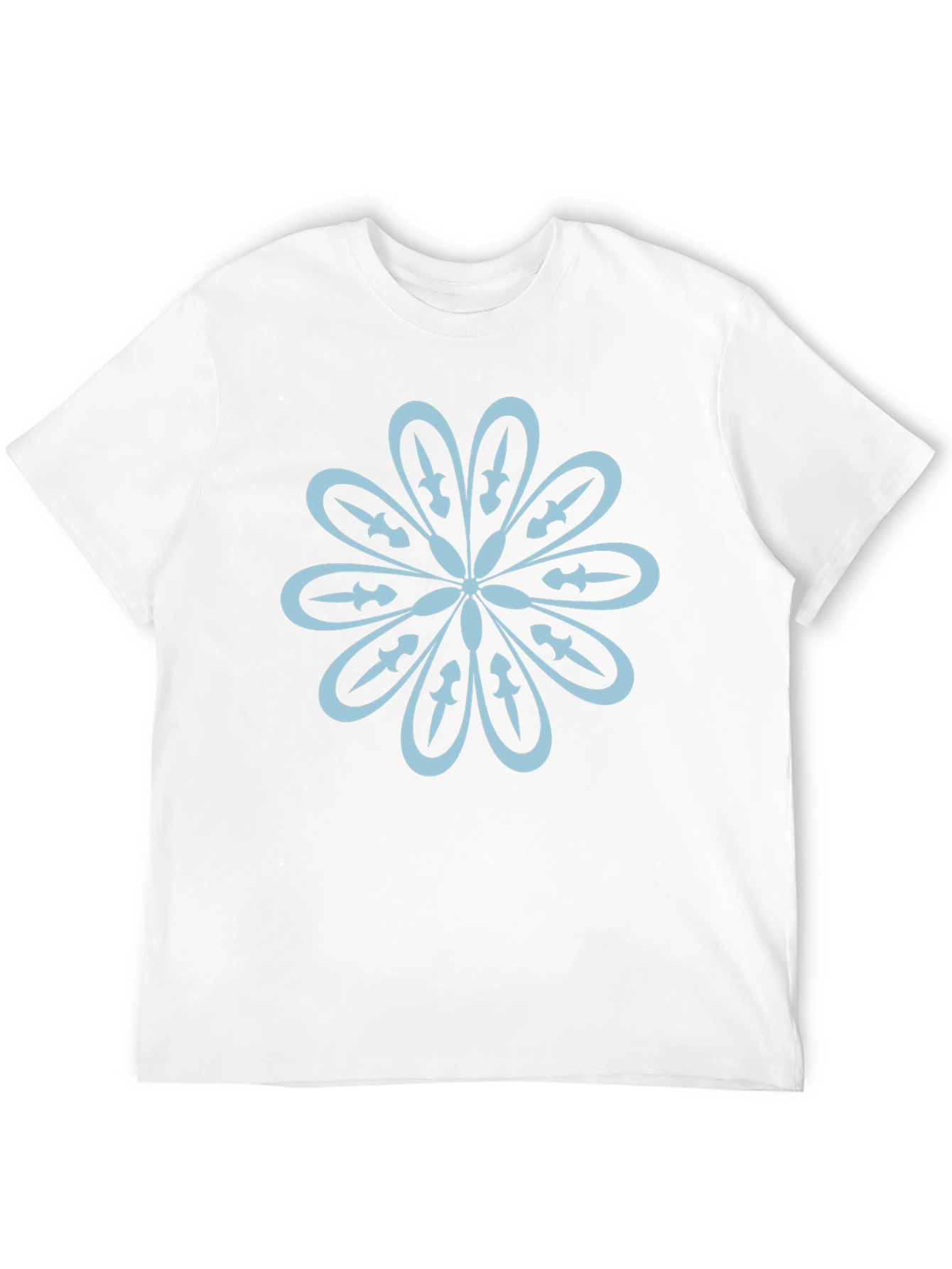 Black T-Shirt with Flower Sword Design