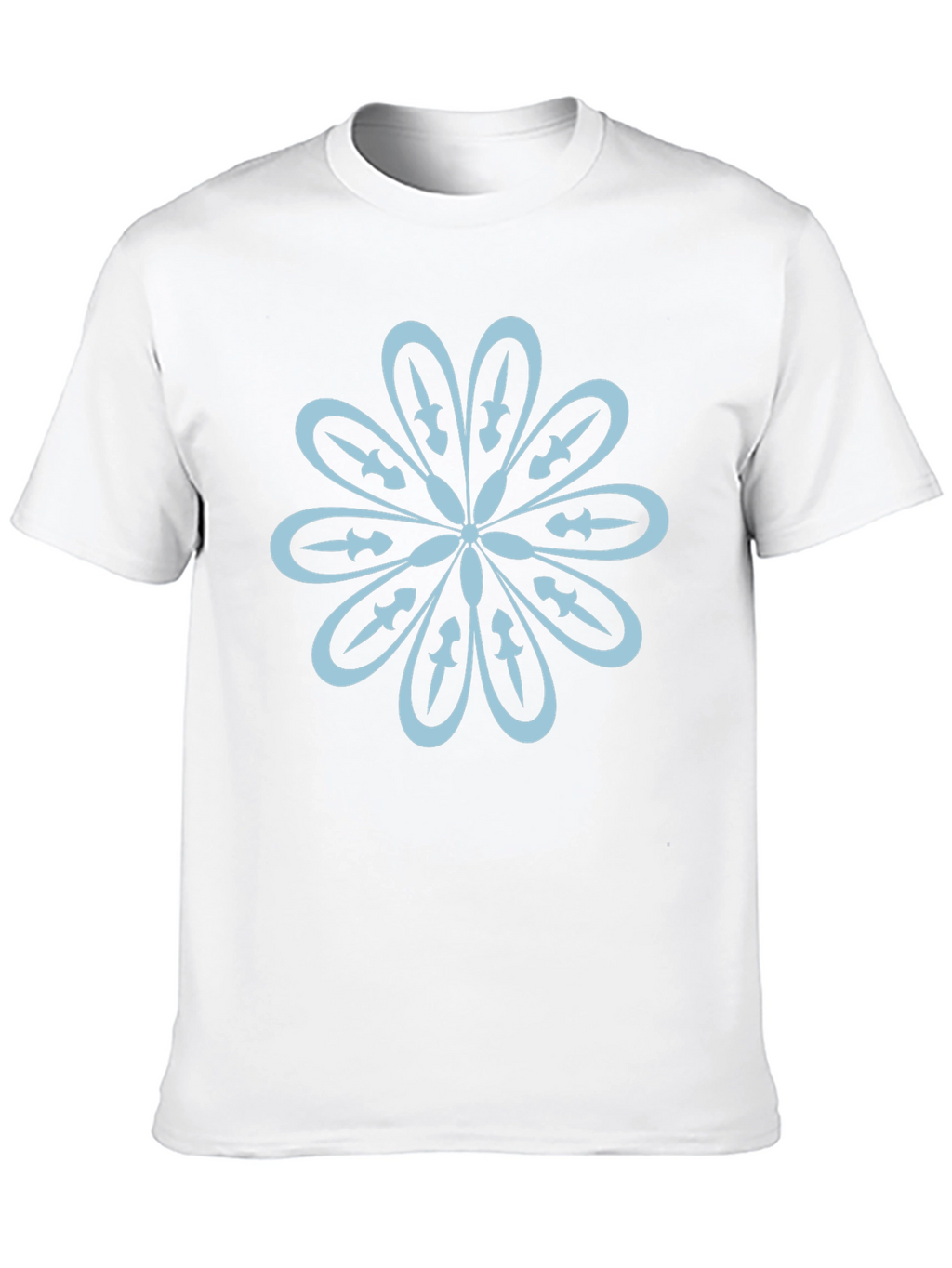Black T-Shirt with Flower Sword Design