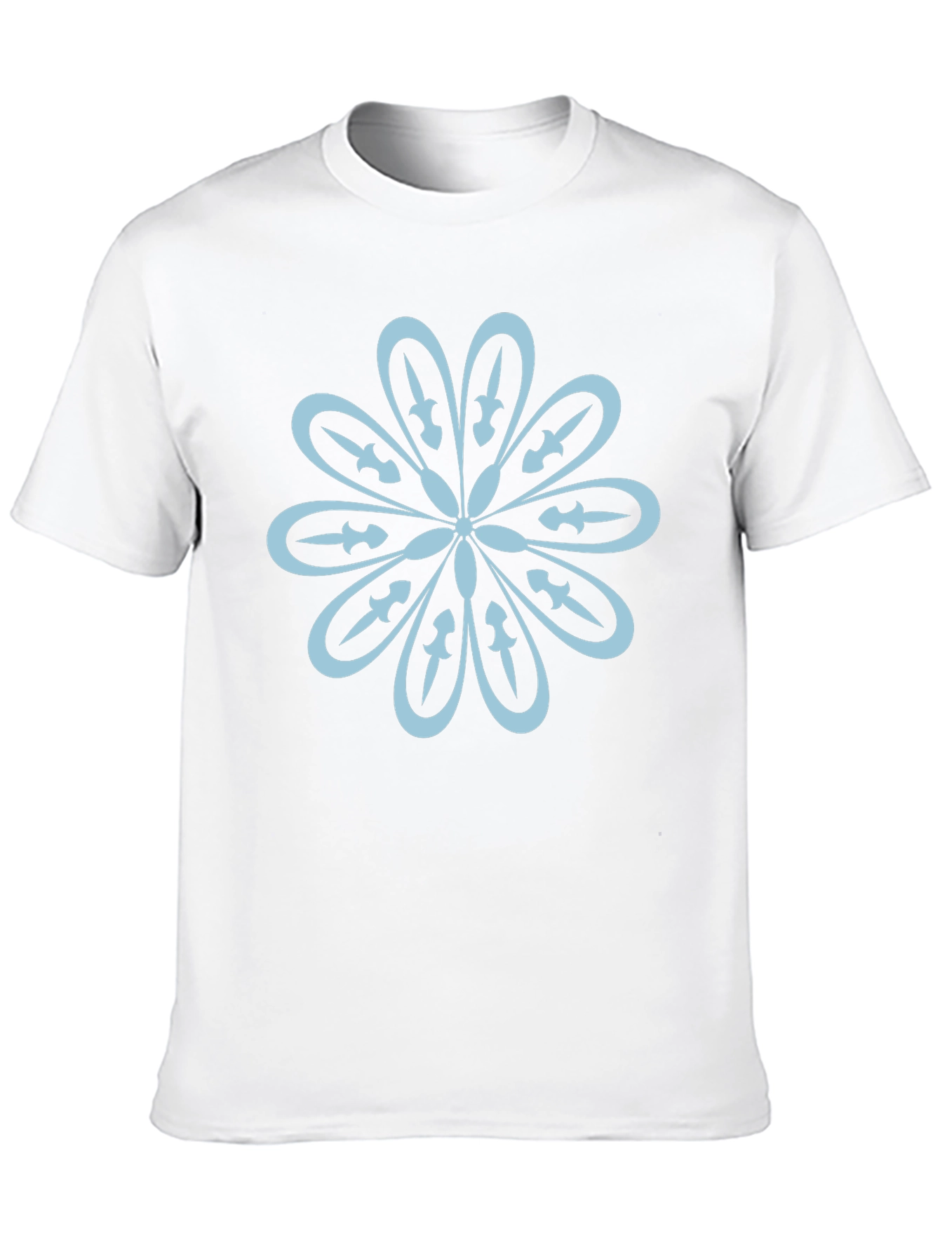Black T-Shirt with Flower Sword Design