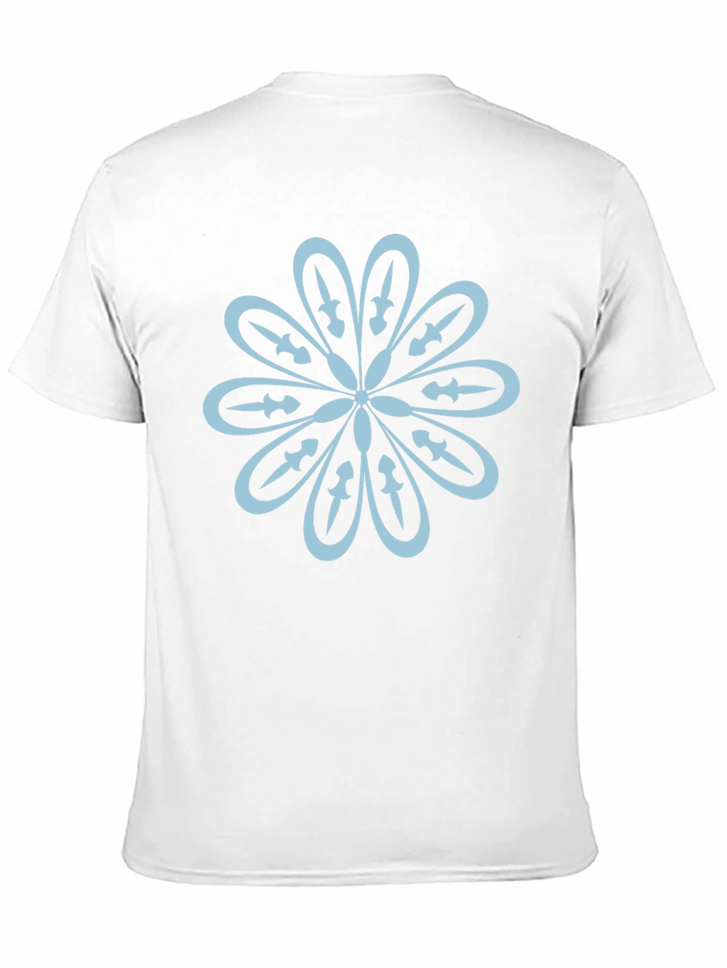 Black T-Shirt with Flower Sword Design