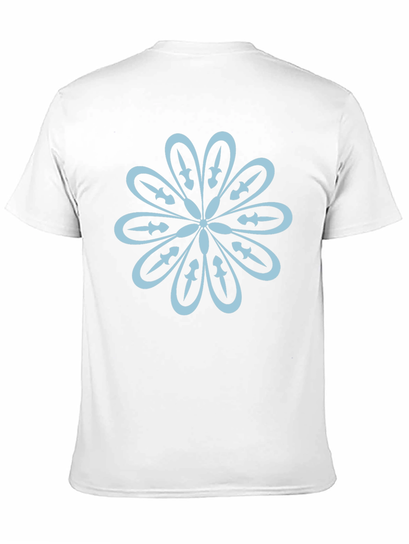 Black T-Shirt with Flower Sword Design