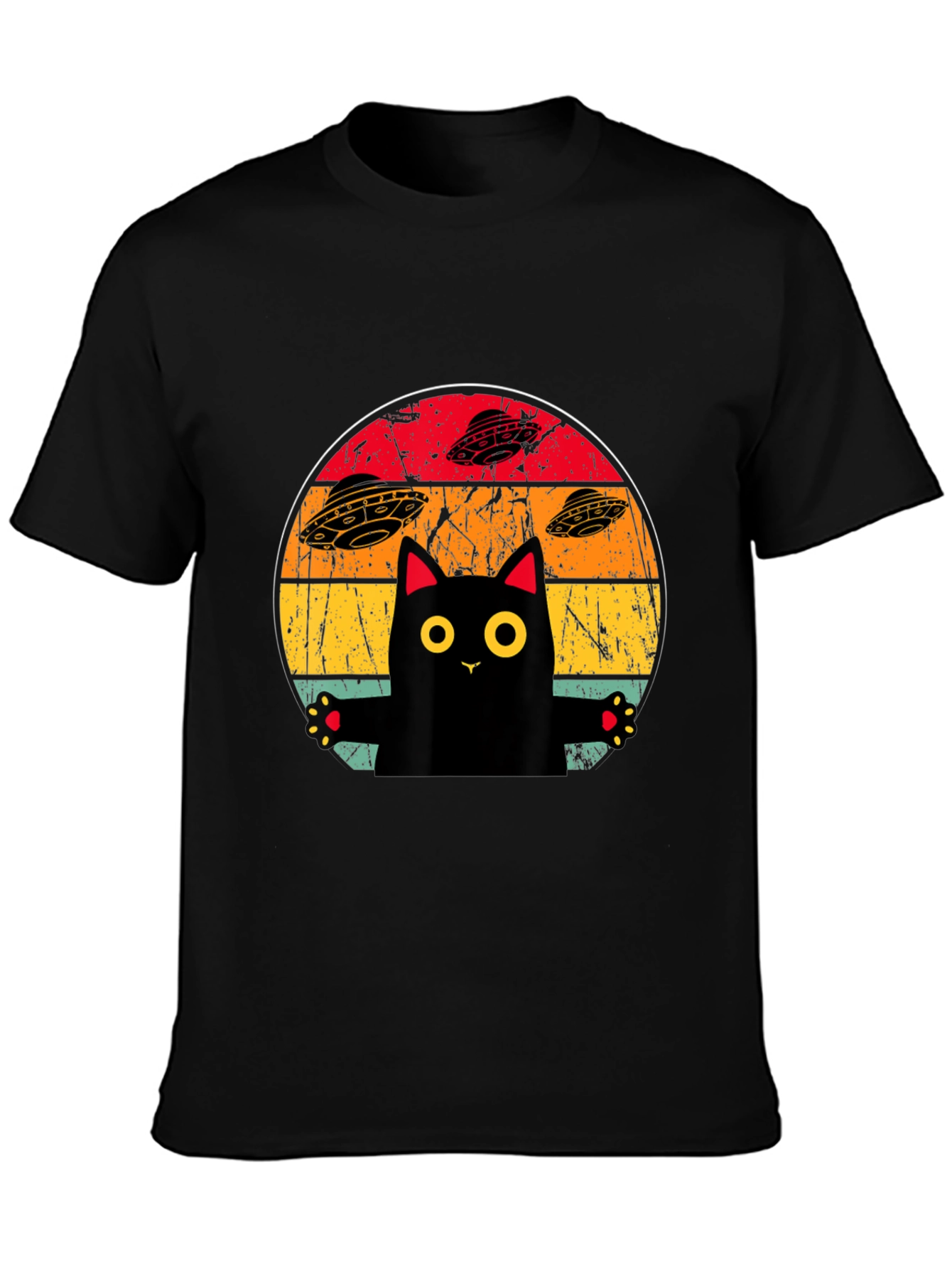 Retro Cat UFO T-Shirt
