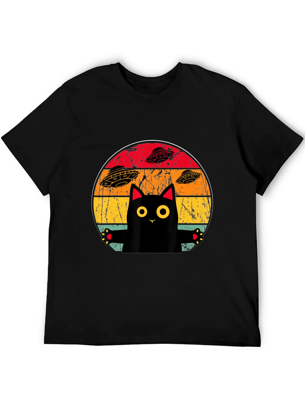 Retro Cat UFO T-Shirt