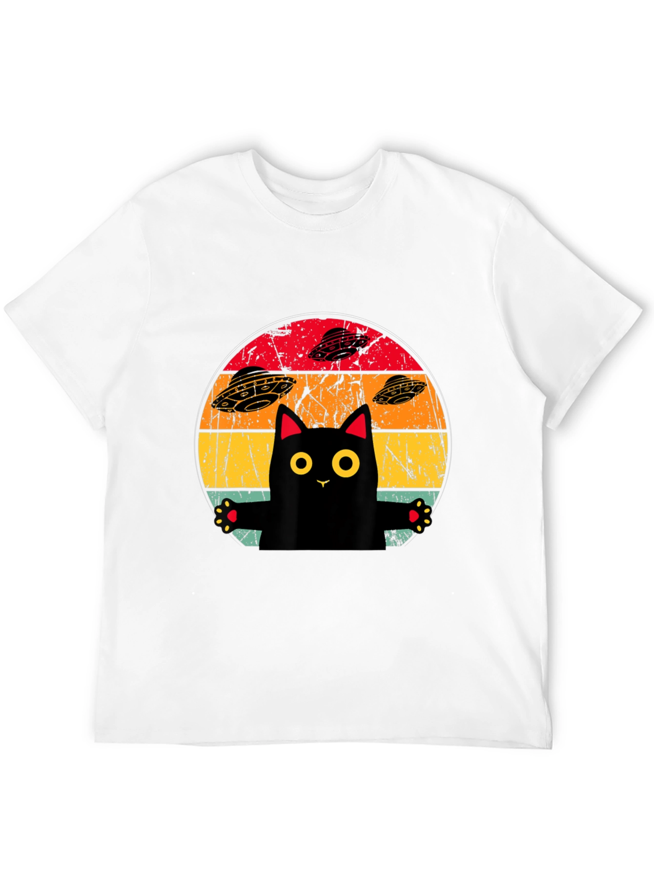 Retro Cat UFO T-Shirt