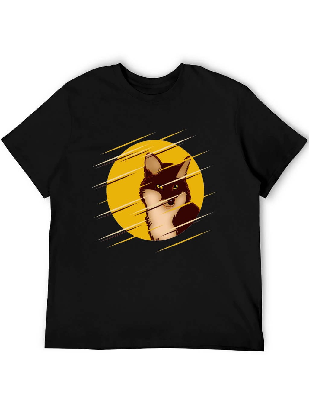Cool Fox Graphic Black T-Shirt
