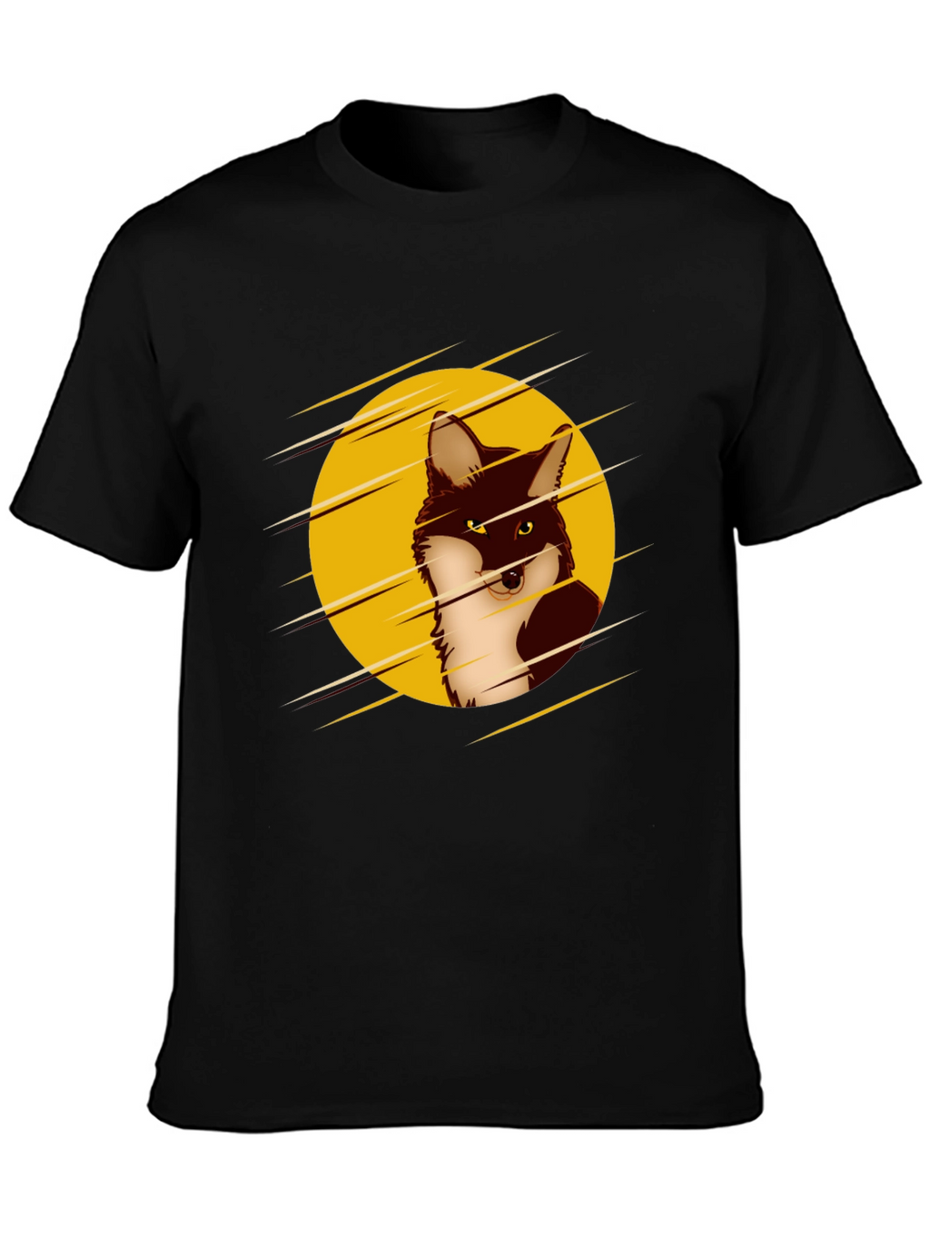 Cool Fox Graphic Black T-Shirt