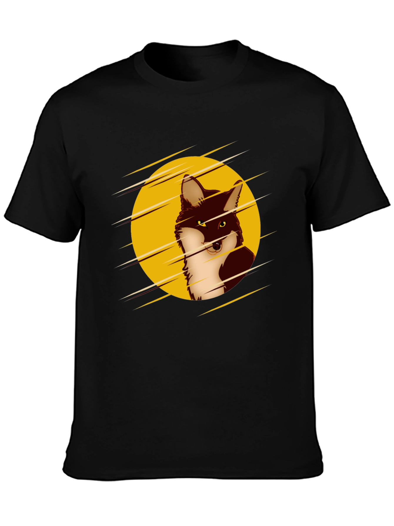 Cool Fox Graphic Black T-Shirt