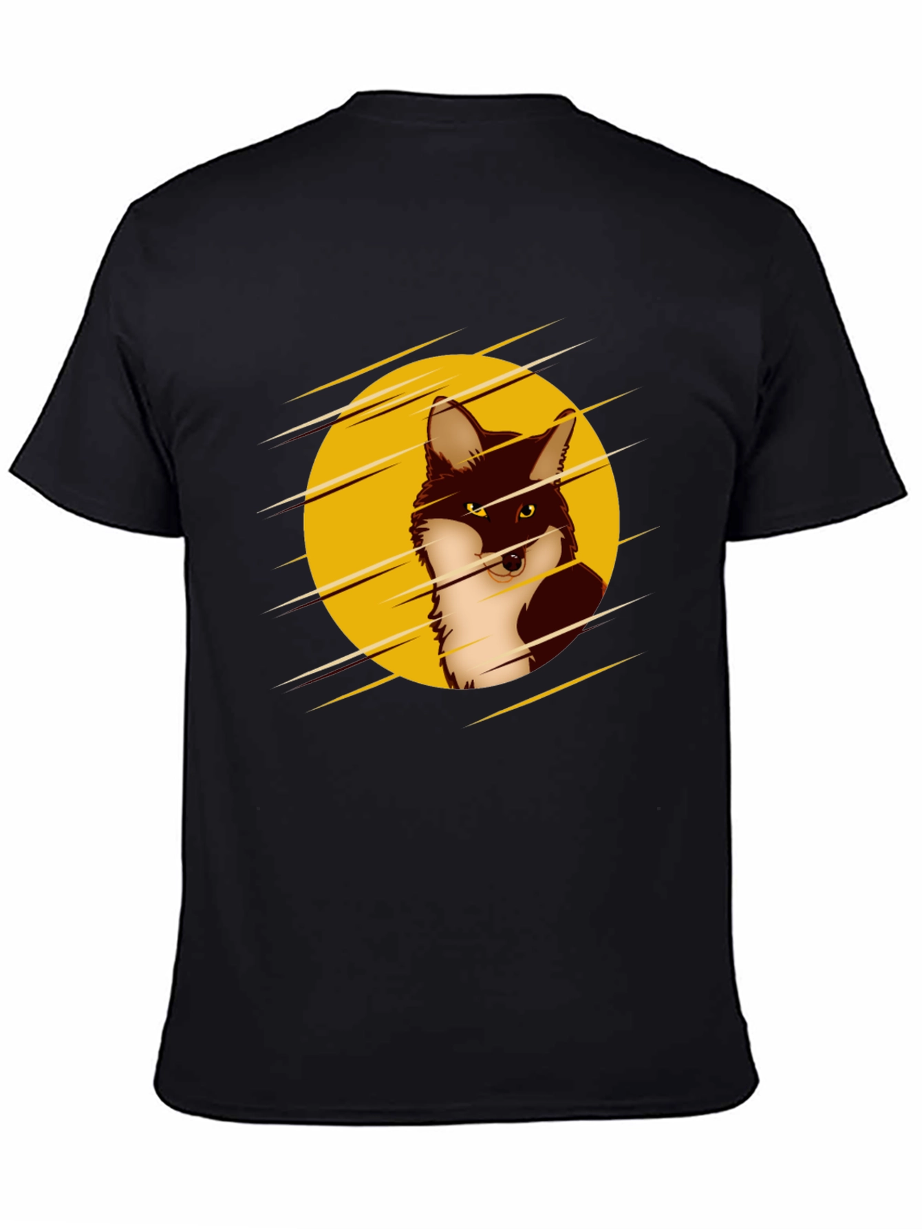 Cool Fox Graphic Black T-Shirt