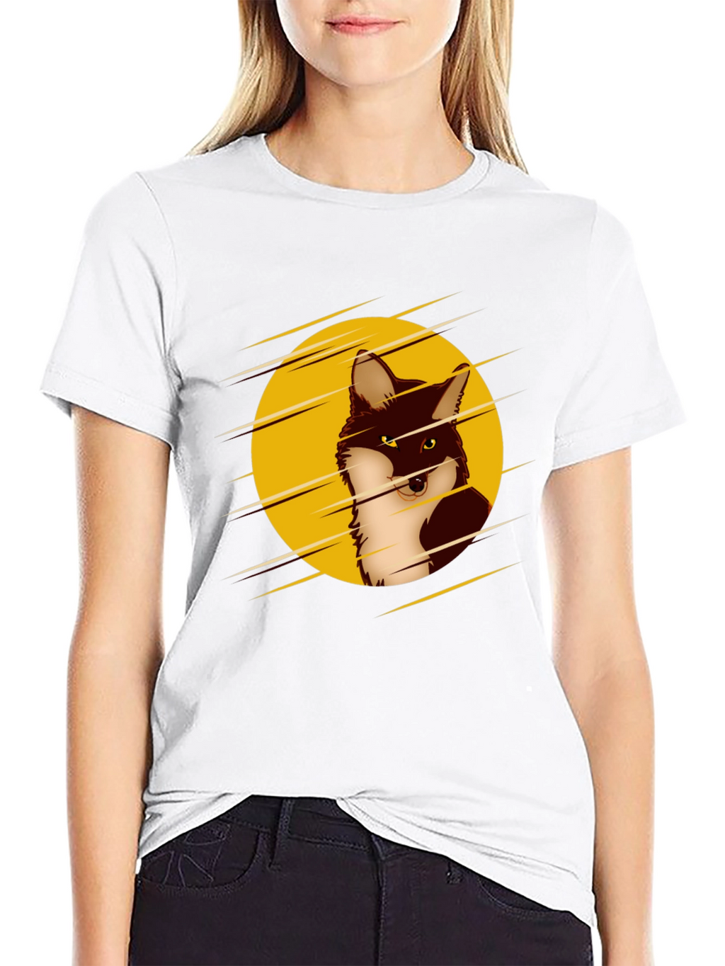 Cool Fox Graphic Black T-Shirt