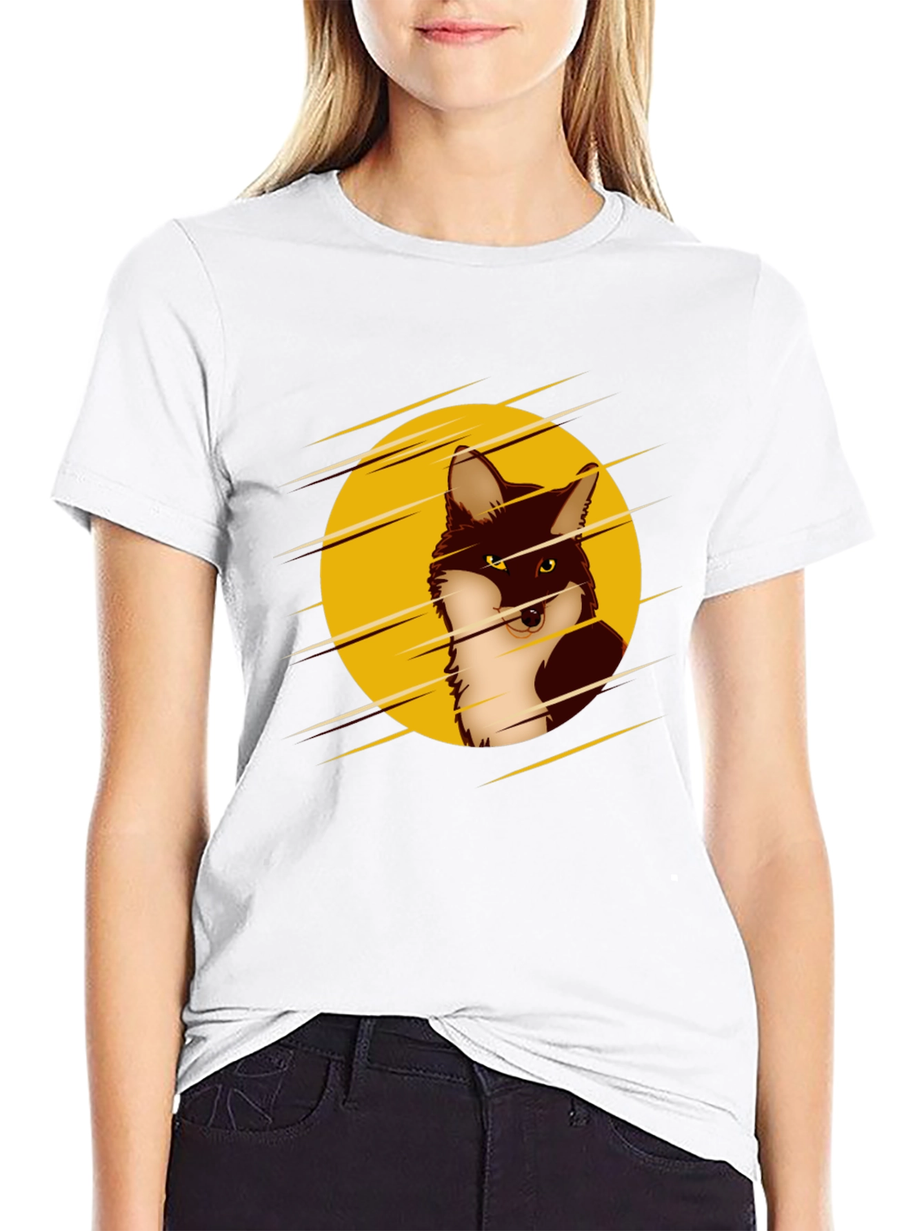 Cool Fox Graphic Black T-Shirt