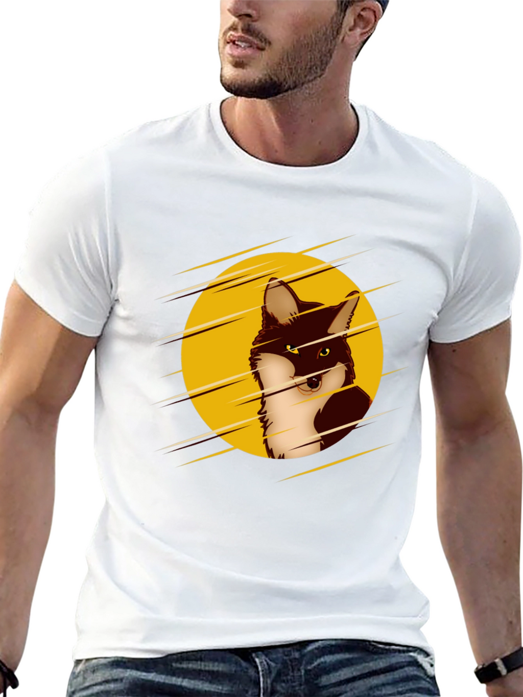 Cool Fox Graphic Black T-Shirt