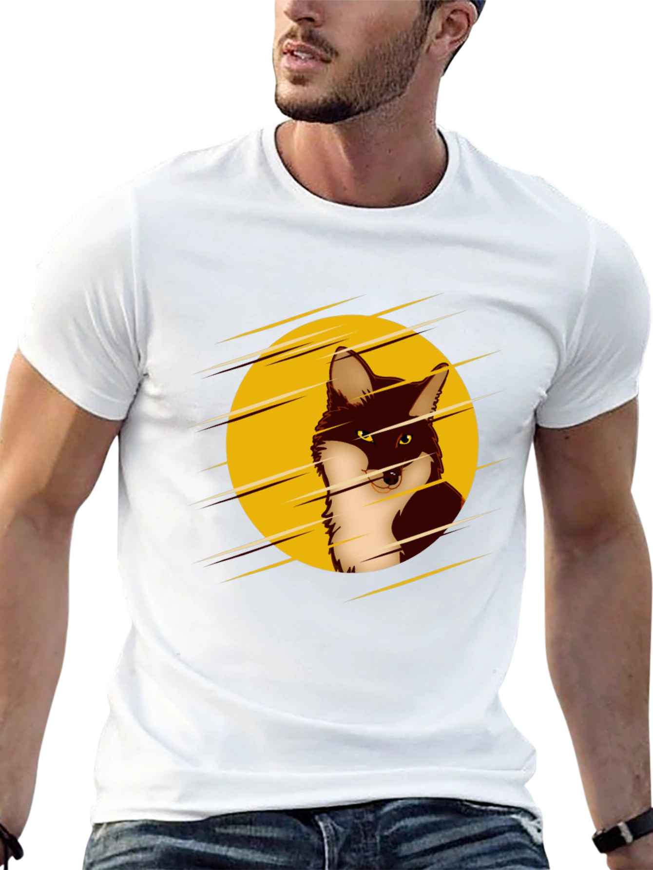 Cool Fox Graphic Black T-Shirt