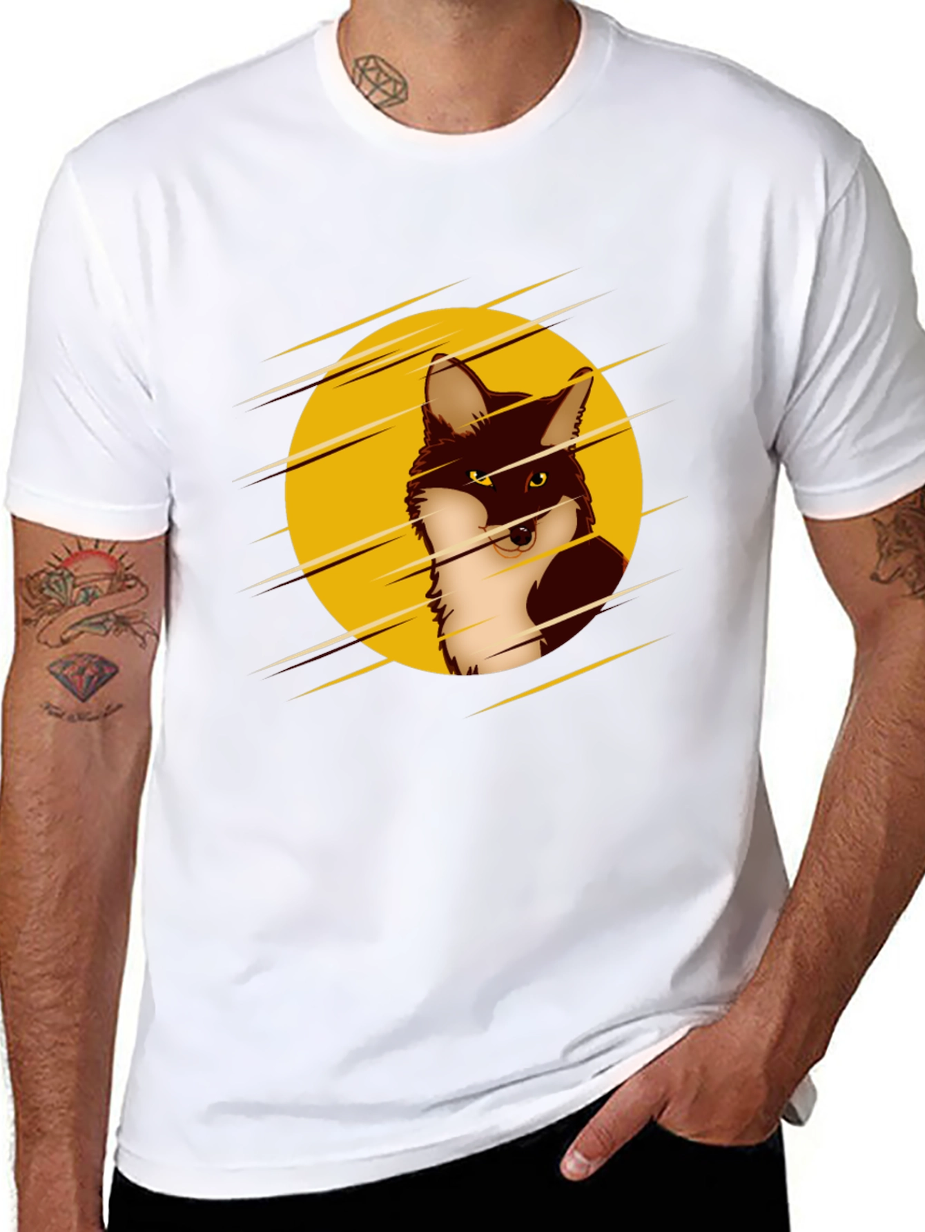 Cool Fox Graphic Black T-Shirt