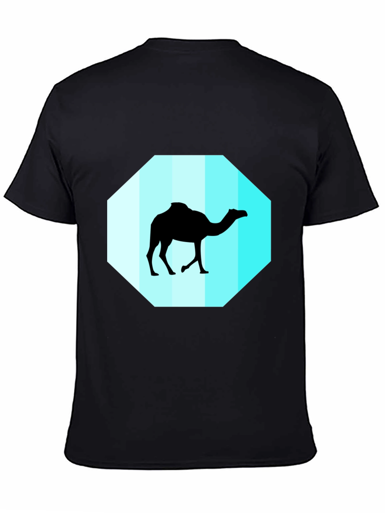 Mens Black T-Shirt with Camel Graphic