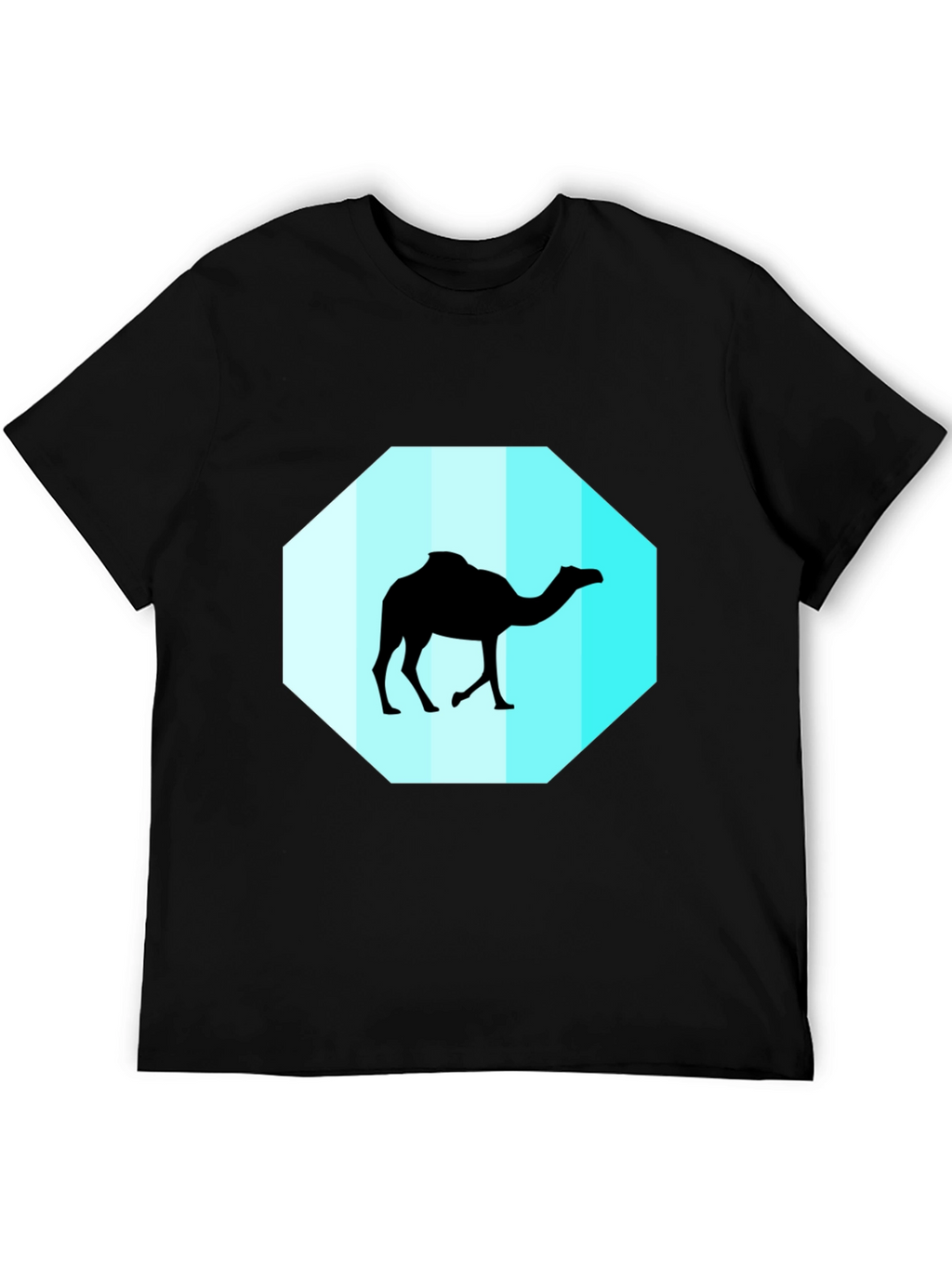 Mens Black T-Shirt with Camel Graphic