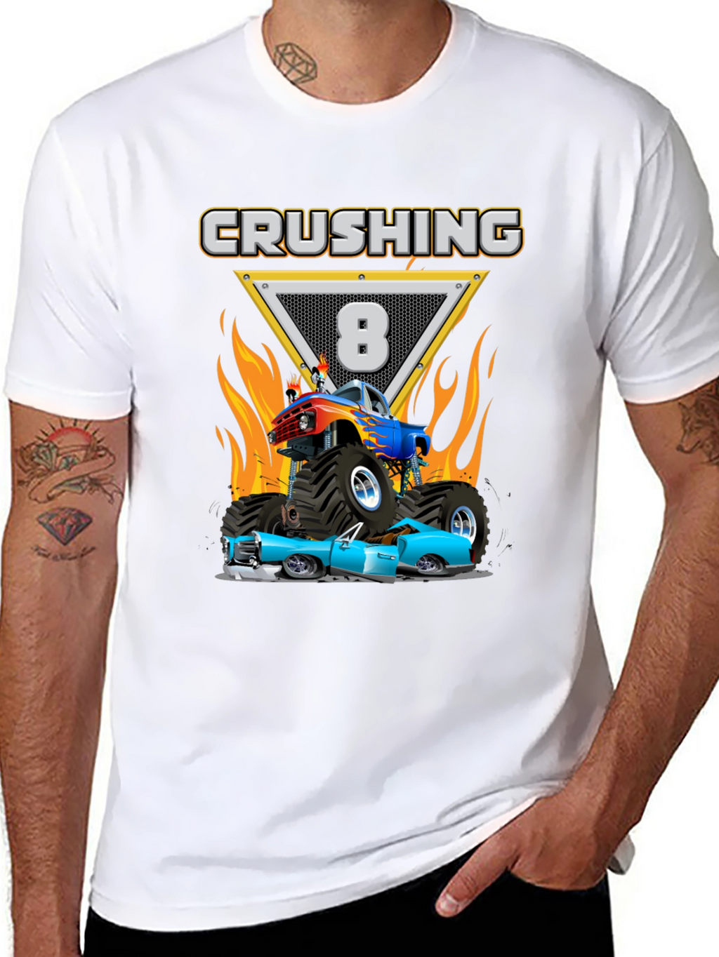Crushing Eight Monster Truck T-Shirt
